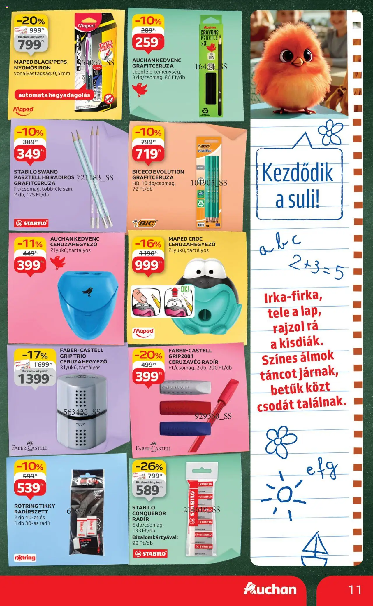 Auchan akciós ujság - amely érvényes a következő dátumtól: 07.08.2025 | Oldal: 11 | Termékek: Ceruzahegyező
