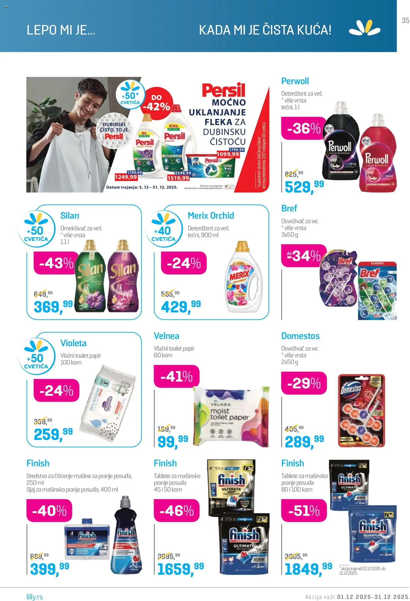 Lilly drogerie katalog - važi od 01.12.2025 | Strana: 35 | Proizvode: Deterdžent, Toalet papir, Wc, Silan