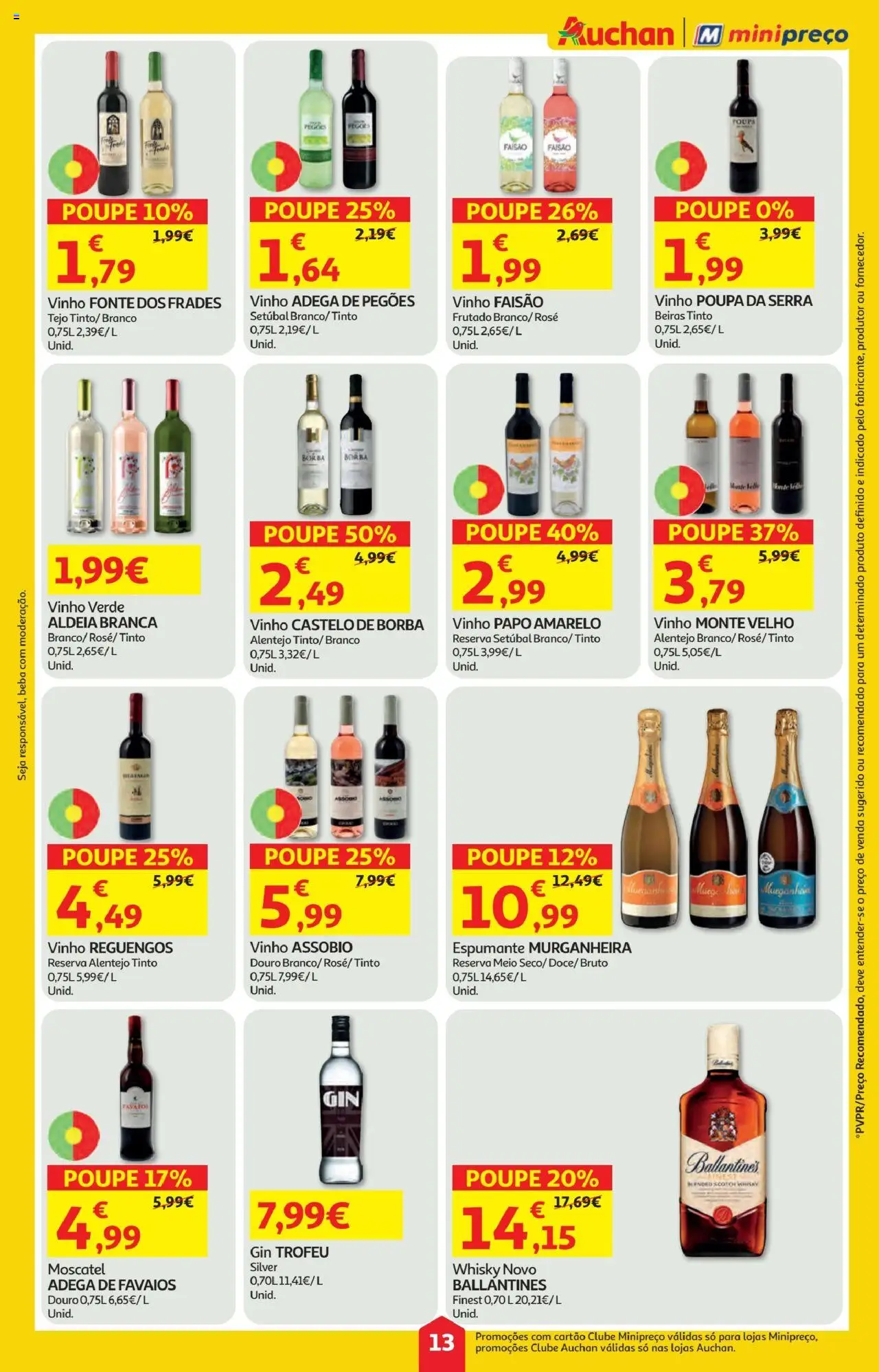 Minipreço folheto │ válido de 18.09.2025 | Página: 13 | Produtos: Whisky, Espumante, Vinho, Gin