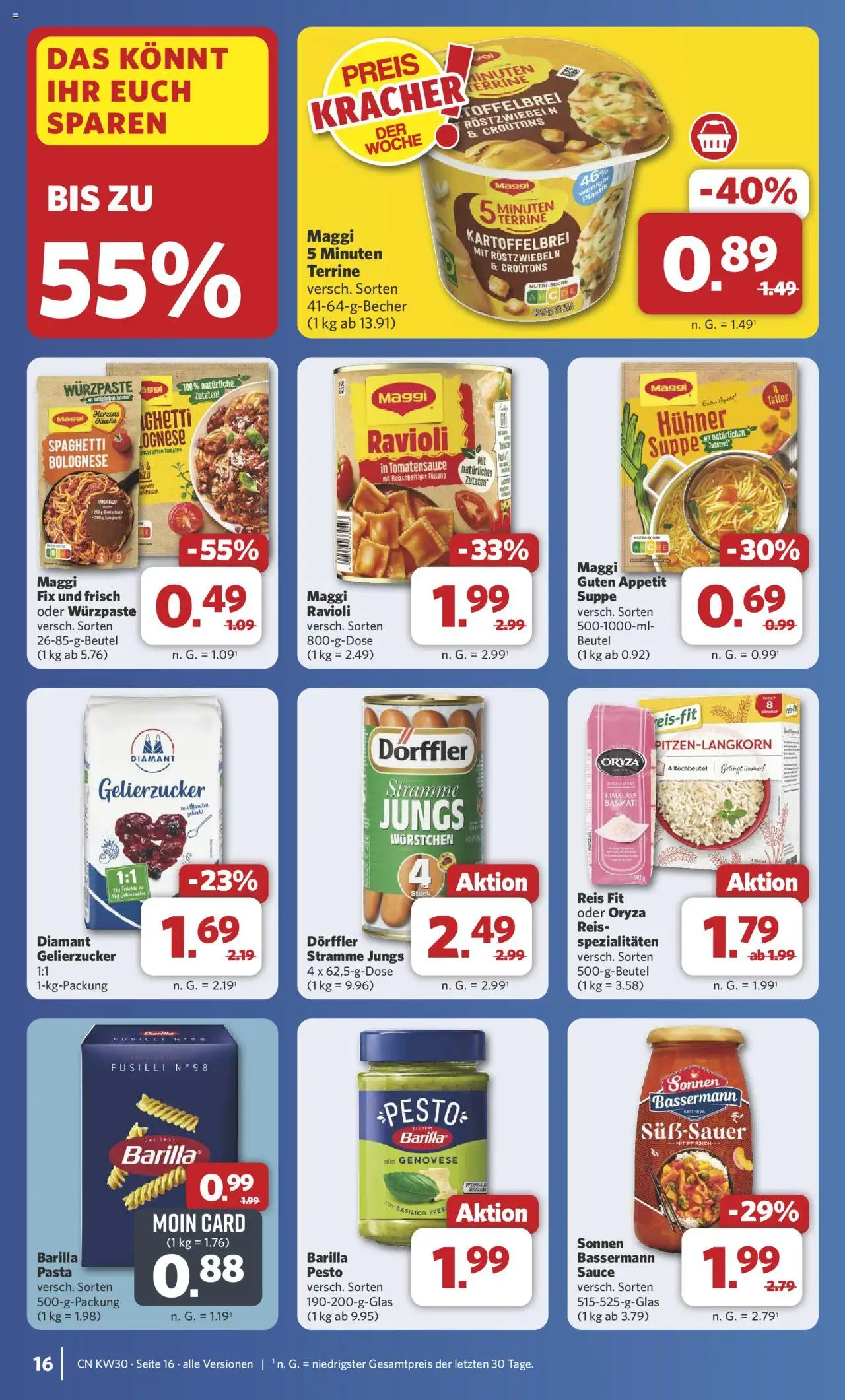 Combi Prospekt 	 - gültig ab dem 21.07.2025 | Seite: 21 | Produkte: Gelierzucker, Maggi, Barilla, Pfirsich