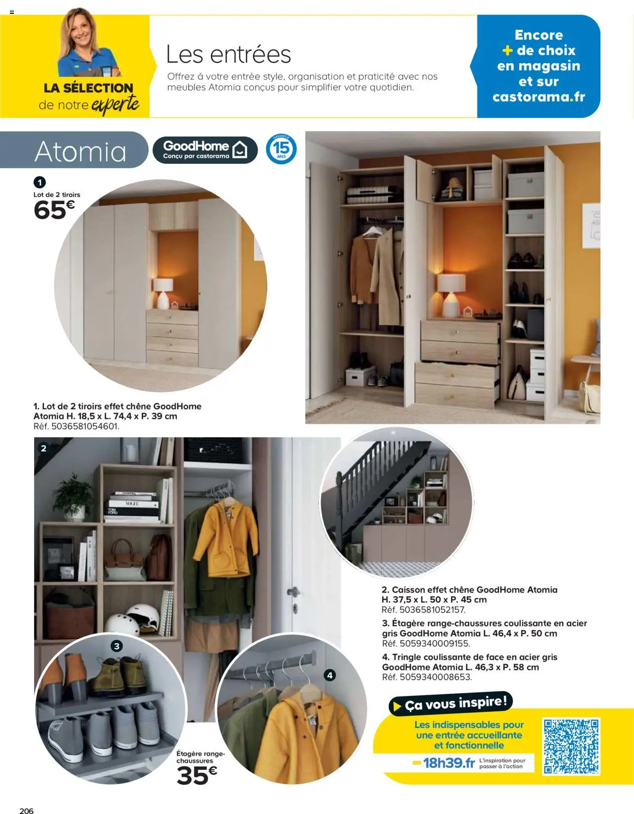{H1} | Page: 206 | Produits: Étagère, Tiroirs