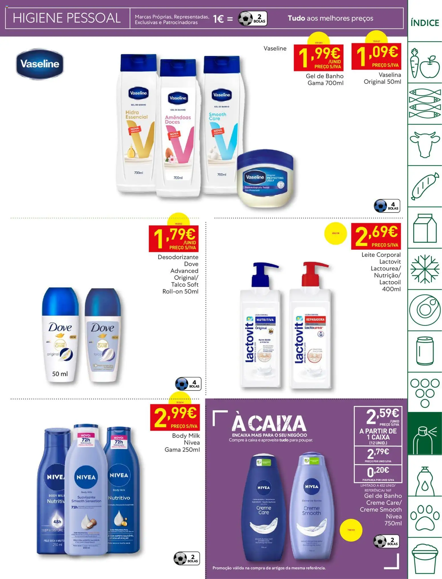 Recheio folheto │ válido de 07.04.2026 | Página: 43 | Produtos: Desodorizante, Leite, Banho, Doces