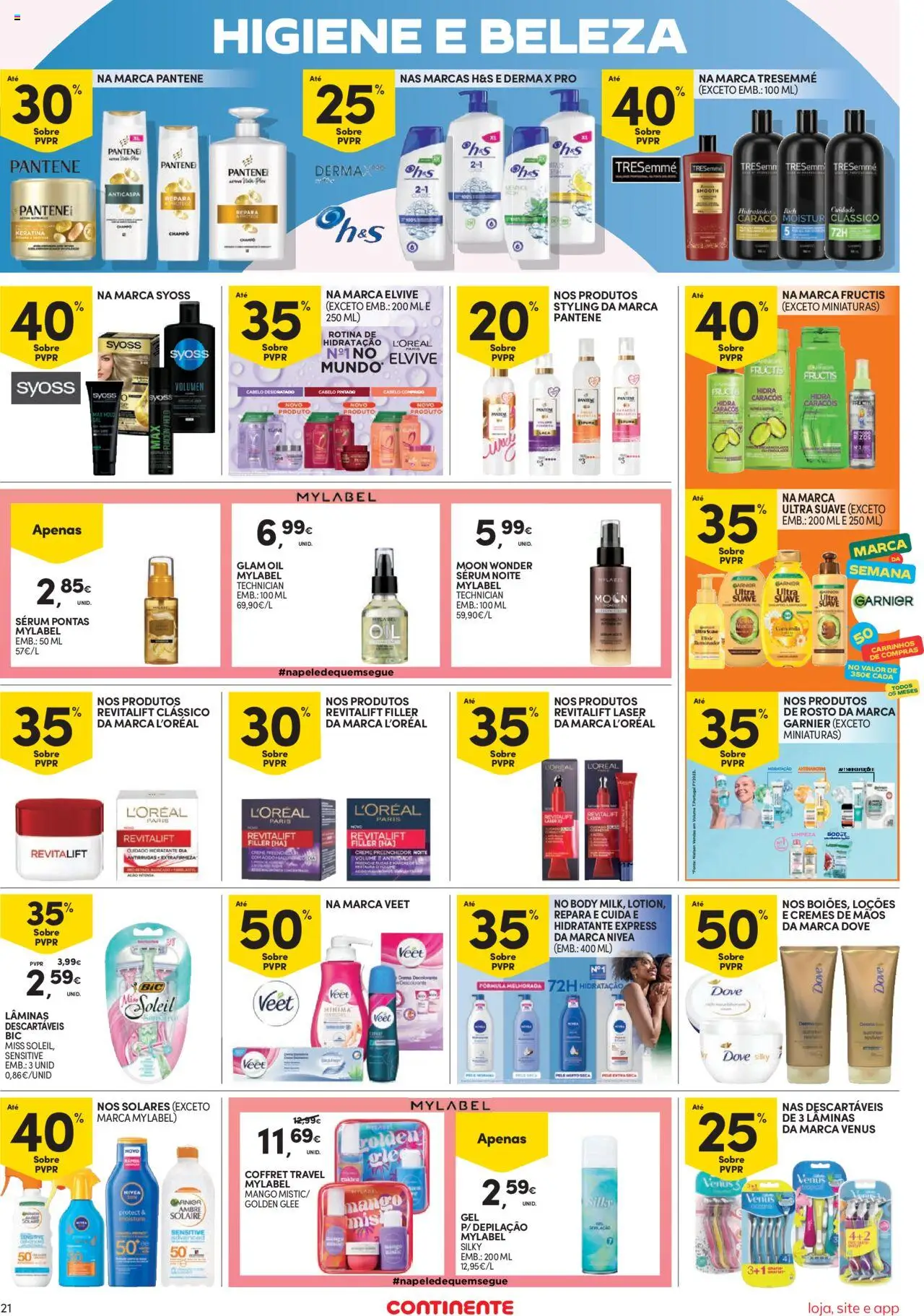 Continente Semanal Continente Bom Dia │ válido de 19.08.2025 | Página: 21 | Produtos: Shampoo, Sérum