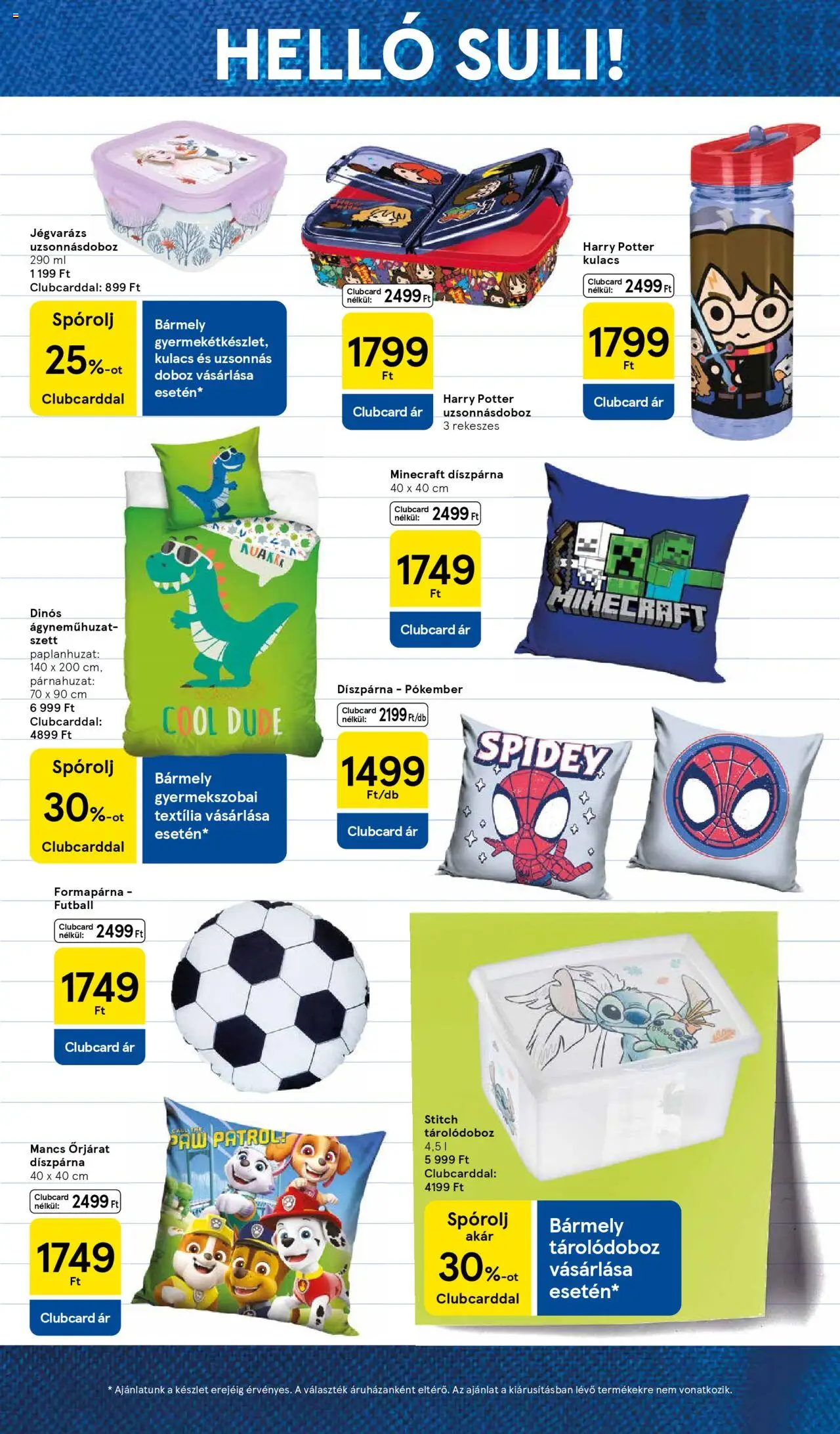 Tesco akciós ujság - amely érvényes a következő dátumtól: 11.08.2025 | Oldal: 19 | Termékek: Párnahuzat, Tárolódoboz, Kulacs, Díszpárna