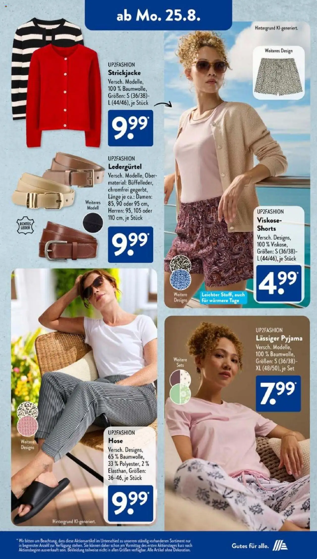 Aldi Süd Prospekt 	 - gültig ab dem 25.08.2025 | Seite: 7 | Produkte: Bekleidung, Hose, Pyjama, Strickjacke
