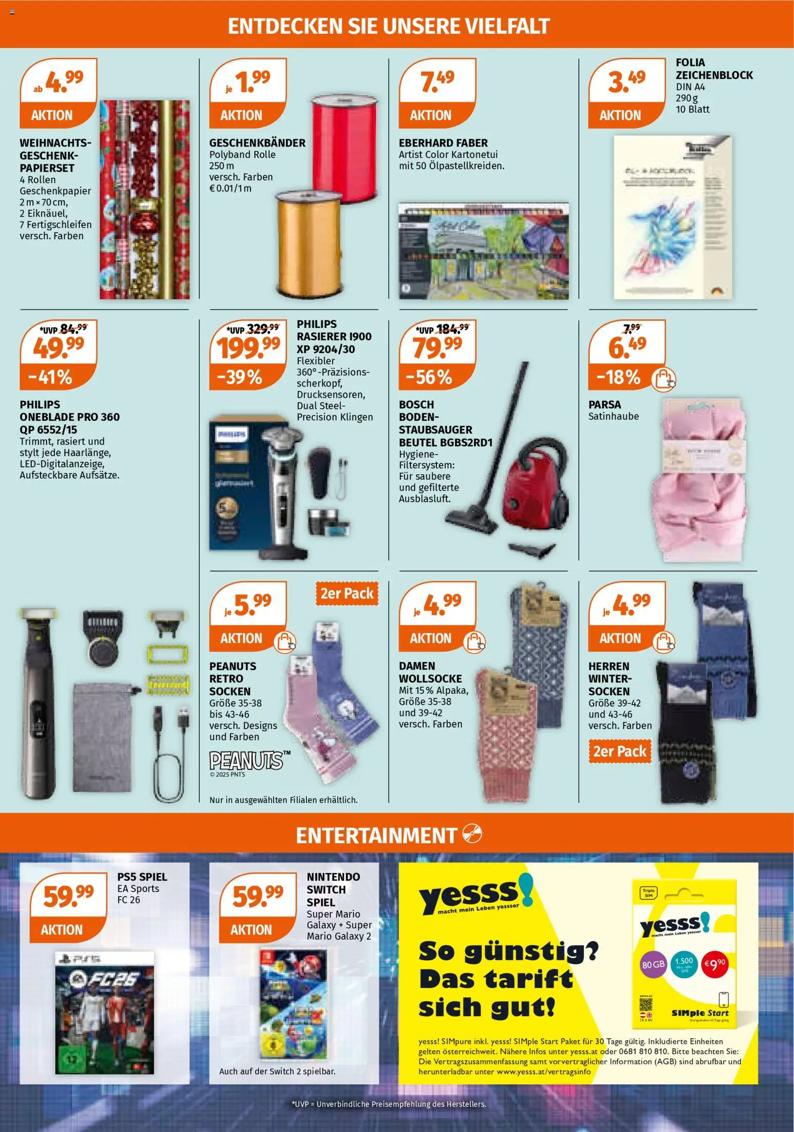 Müller Weihnachtsfreude schenken gültig ab 15.12.2025 | Seite: 17 | Produkte: Socken, Spiel, Staubsauger, Rasierer