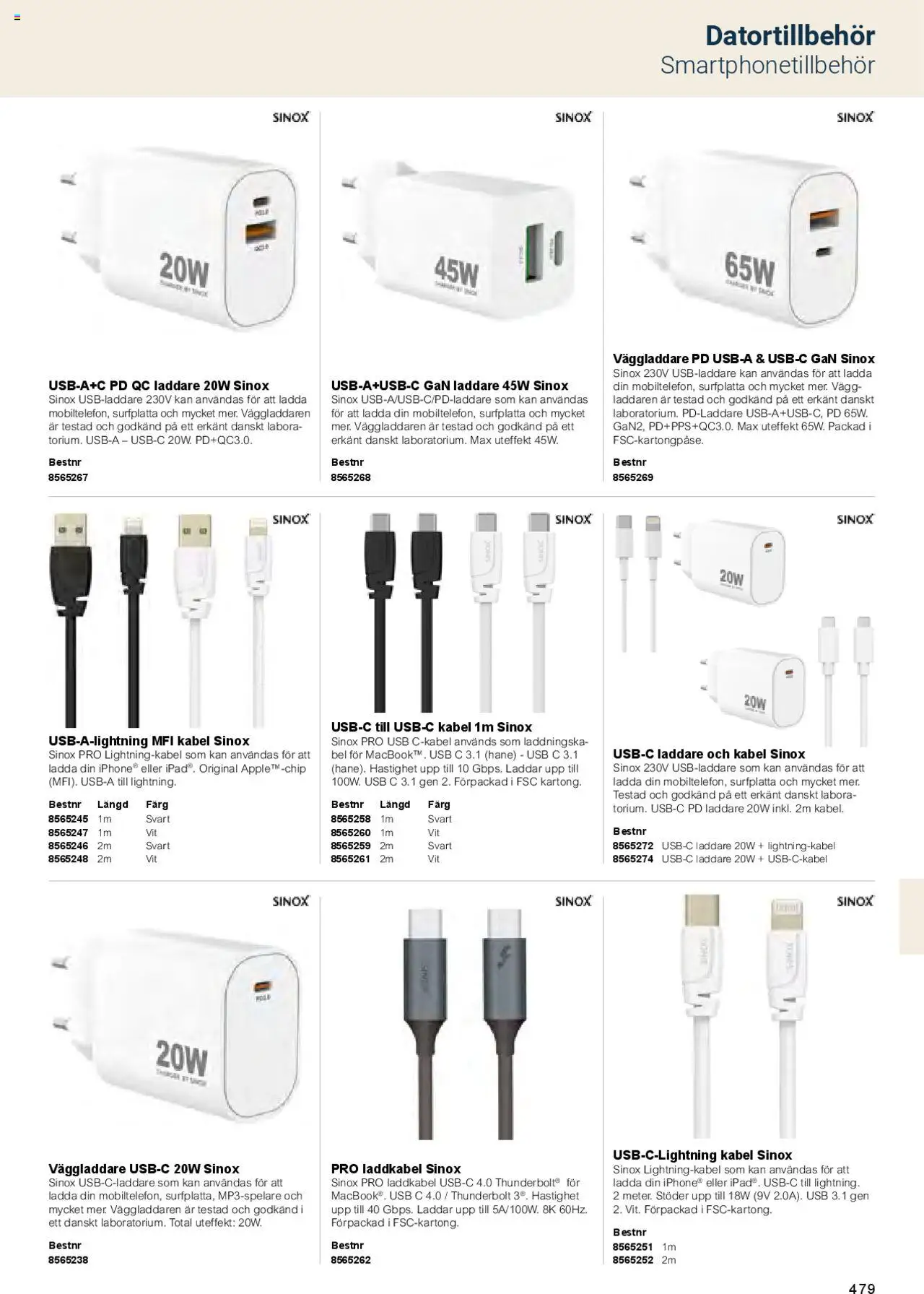 Office Depot reklamblad aktuell från 01.02.2025 | Sida: 481 | Produkter: Kabel, Väggladdare, Laddare, USB