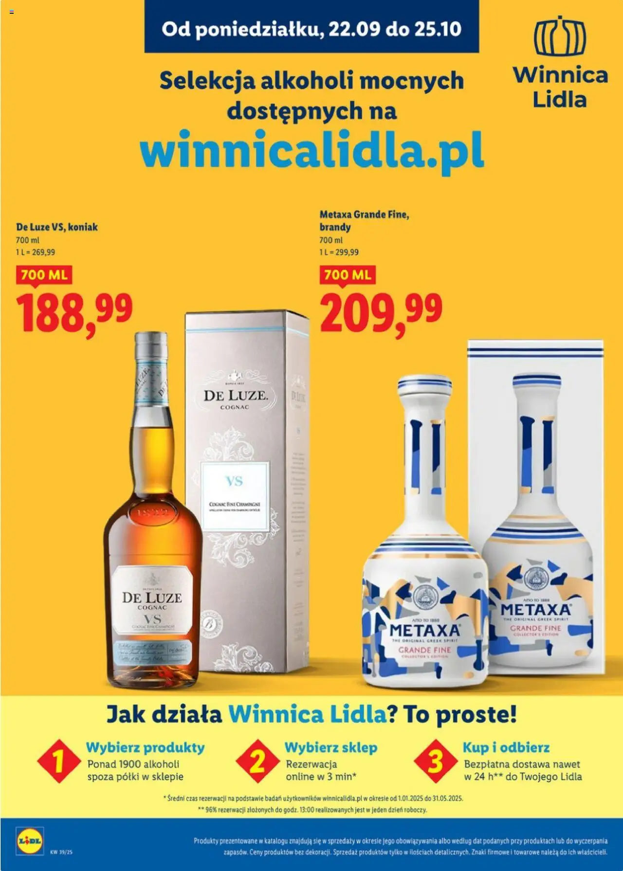 Lidl Katalog alkoholi mocnych od 22.09.2025 | Strona: 26 | Produkty: Koniak, Metaxa, Champagne