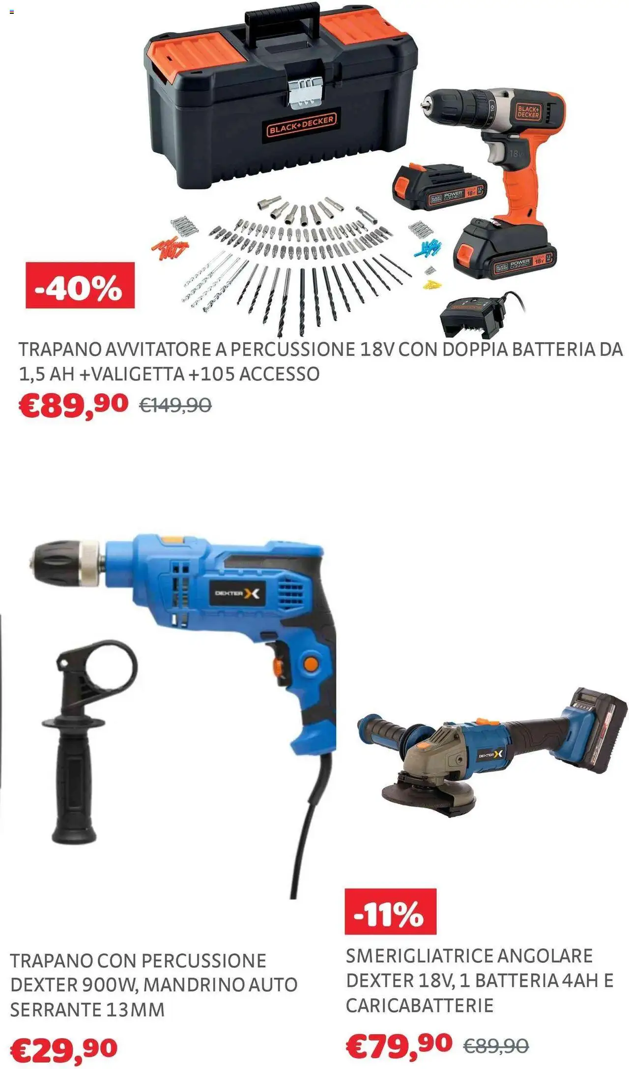 Volantino Brico Center del 08.10.2025 | Pagina: 21 | Prodotti: Avvitatore, Trapano, Smerigliatrice, Caricabatterie