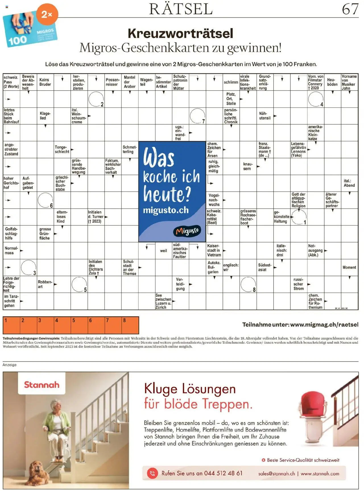 Migros Magazin – gültig ab 06.10.2025 | Seite: 67 | Produkte: Mantel, Wein, Creme