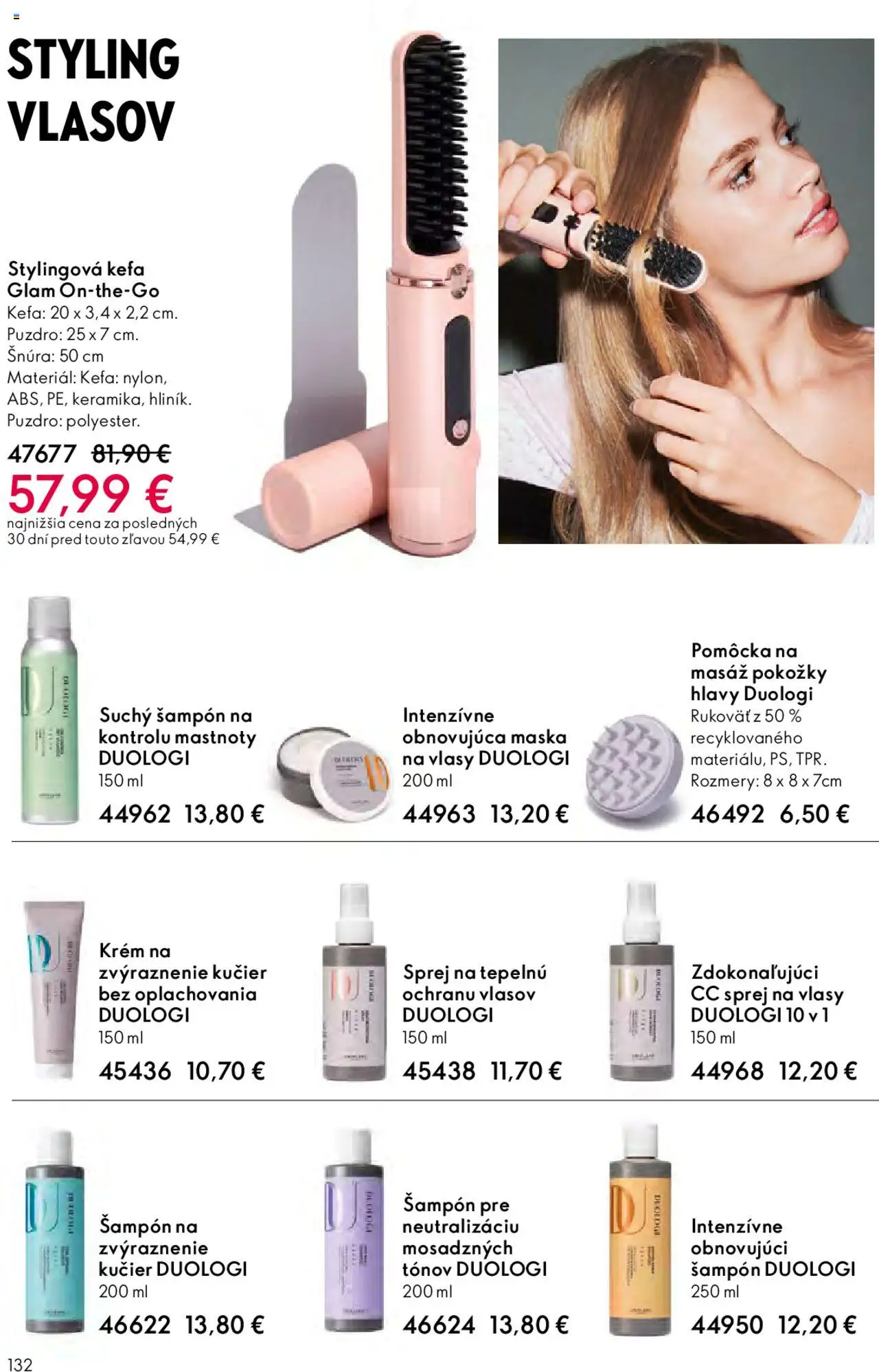Nové Oriflame akcie – leták je platný od 01.10.2025 | Strana: 132 | Produkty: Šampón, Kefa, Maska, Puzdro
