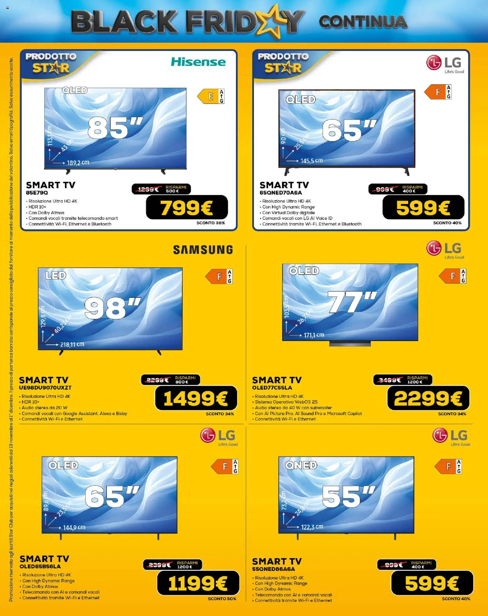 Volantino Euronics del 13.11.2025 | Pagina: 2 | Prodotti: Telecomando, smart TV, TV, Samsung