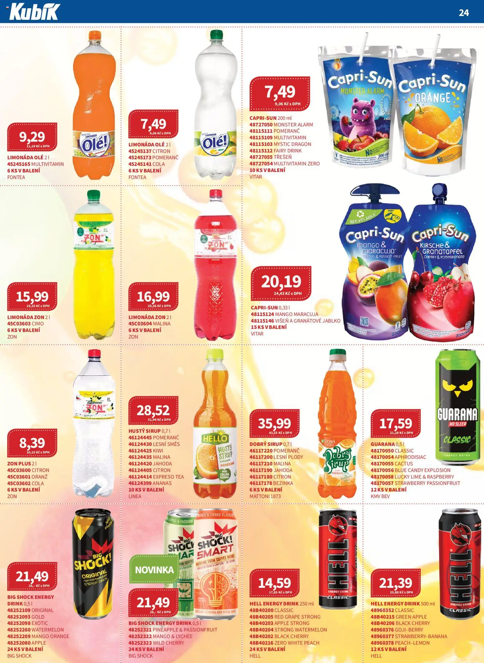 Kubík leták - Velkoobchod 04/2026 od 01.04.2026 | Strana: 24 | Produkty: Limonáda, Granátové jablko, Sirup, Energy drink