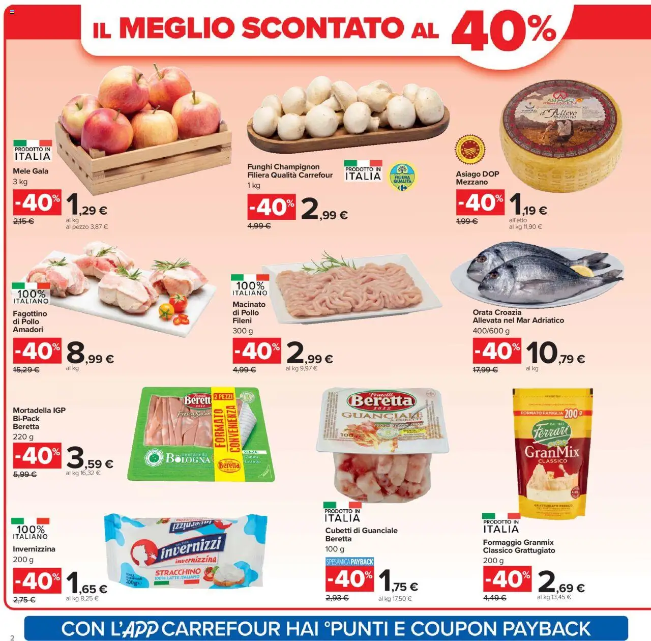 Volantino Carrefour del 26.09.2025 | Pagina: 2 | Prodotti: Latte, Formaggio, Funghi, Mortadella