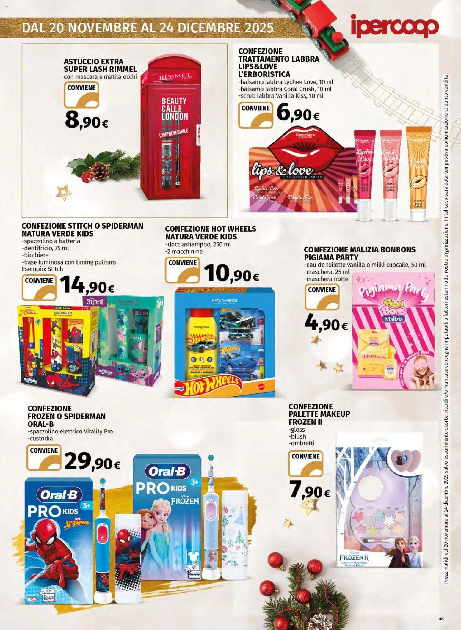 Volantino Ipercoop del 20.11.2025 | Pagina: 45 | Prodotti: Maschera, Spazzolino, Pigiama, Astuccio