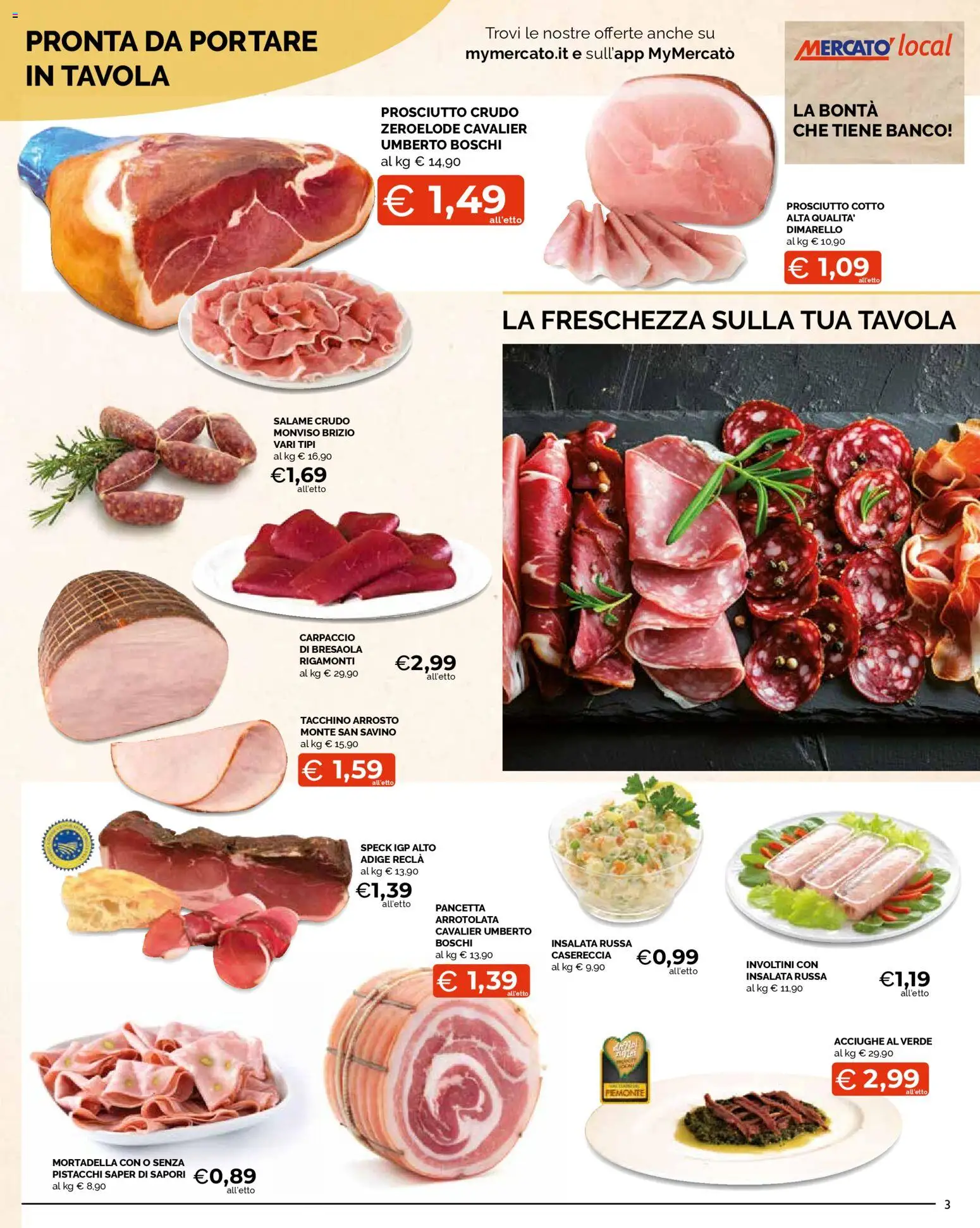 Volantino Mercatò del 07.04.2026 | Pagina: 3 | Prodotti: Salame, Bresaola, Pancetta, Pistacchi