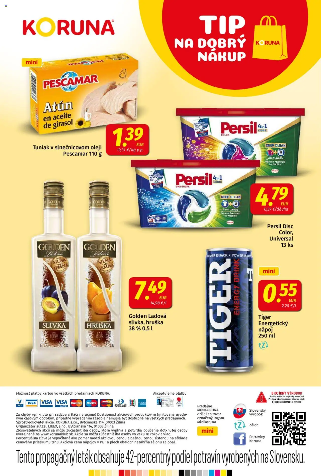 Koruna leták │ platný od 15.08.2025 | Strana: 24 | Produkty: Tuniak, Persil, Energetický nápoj