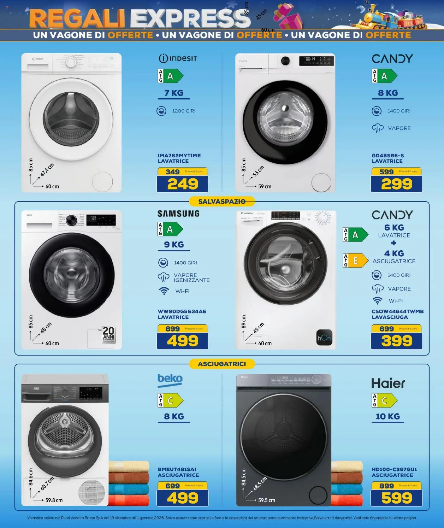 Volantino BRUNO del 19.12.2025 | Pagina: 15 | Prodotti: Lavasciuga, Lavatrice, Asciugatrice, Samsung