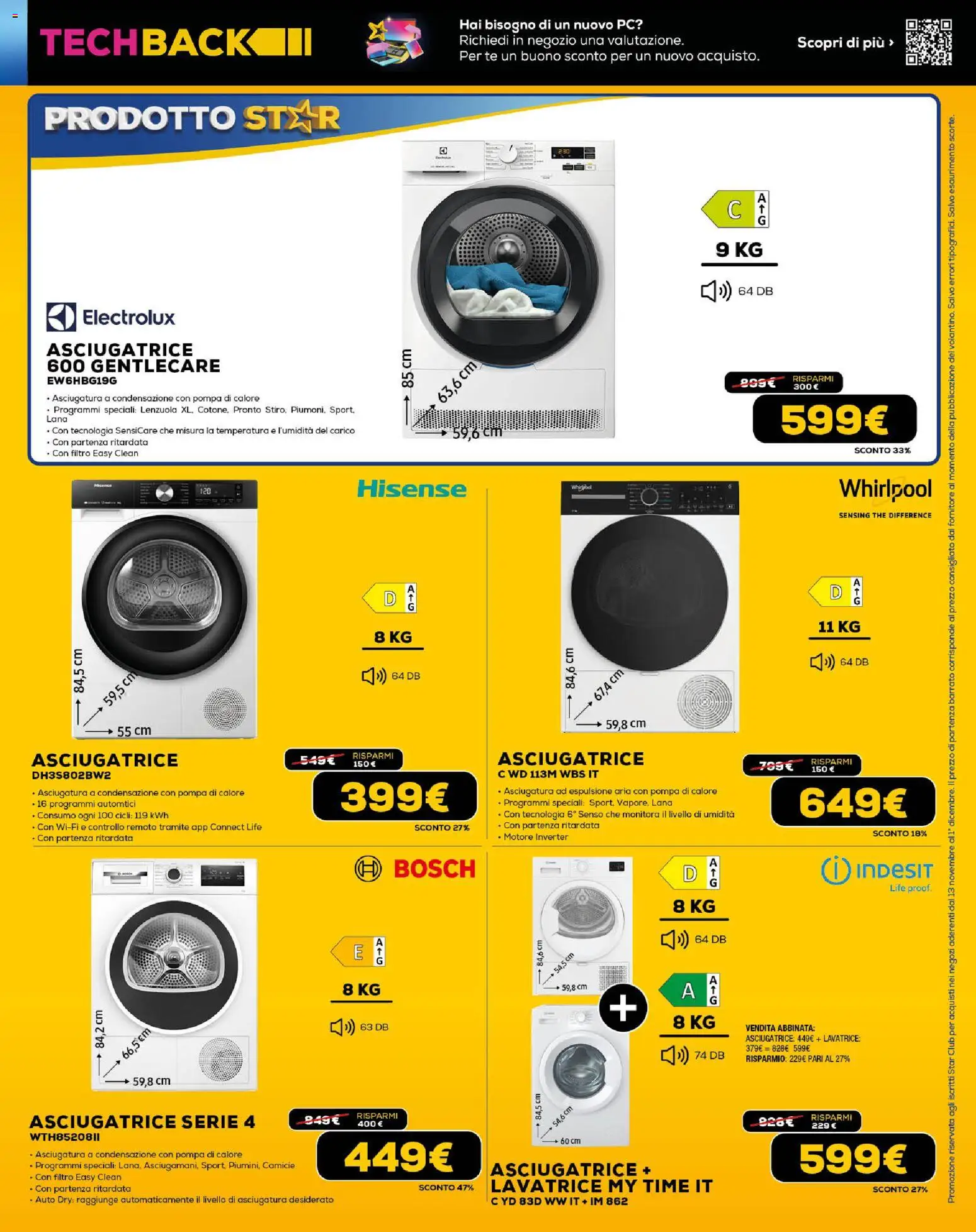 Volantino Euronics del 13.11.2025 | Pagina: 25 | Prodotti: Tè, Asciugatrice, The, PC