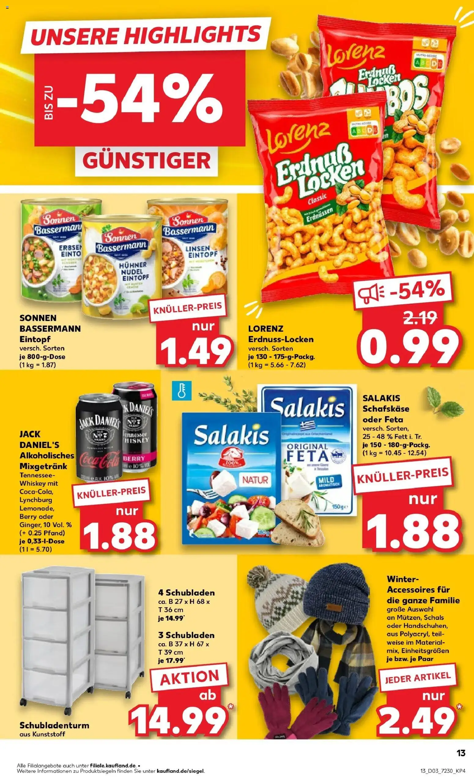 Kaufland prospekt Herzogenrath	 – gültig ab 15.01.2026 | Seite: 13 | Produkte: Jack Daniel's, Salakis, Whiskey, Erbsen