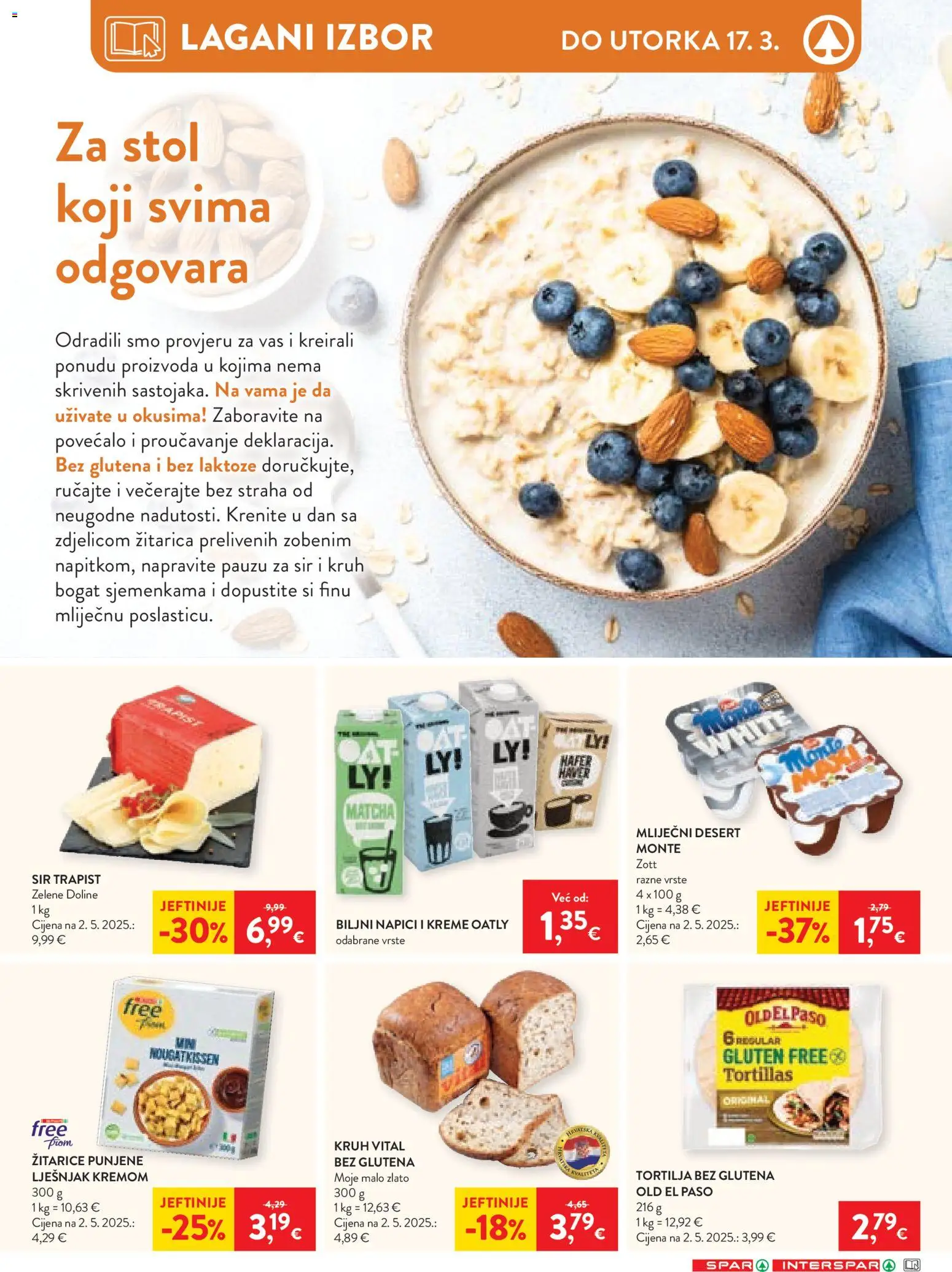Spar katalog | vrijedi od 08.03.2026 | Stranica: 17 | Proizvodi: Stol, Sir, Trapist, Kruh