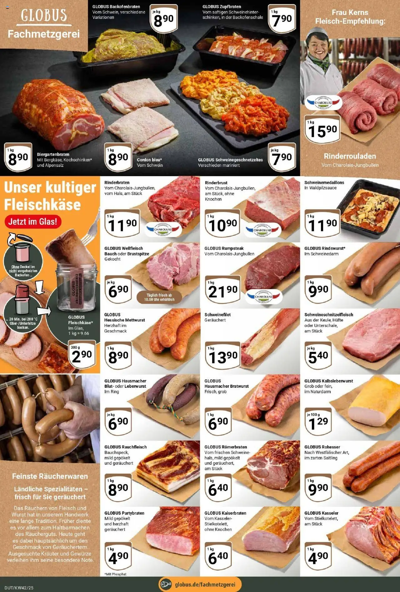 Globus prospekt Wetzlar-Dutenhofen	 – gültig ab 12.10.2025 | Seite: 8 | Produkte: Rinderrouladen, Gewürze, Wurst, Backofen