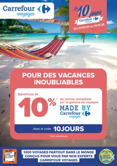 Carrefour contact - Prévisualisation de Carrefour contact Les 10 jours carrefour voyages valide à partir de 31.10.2025