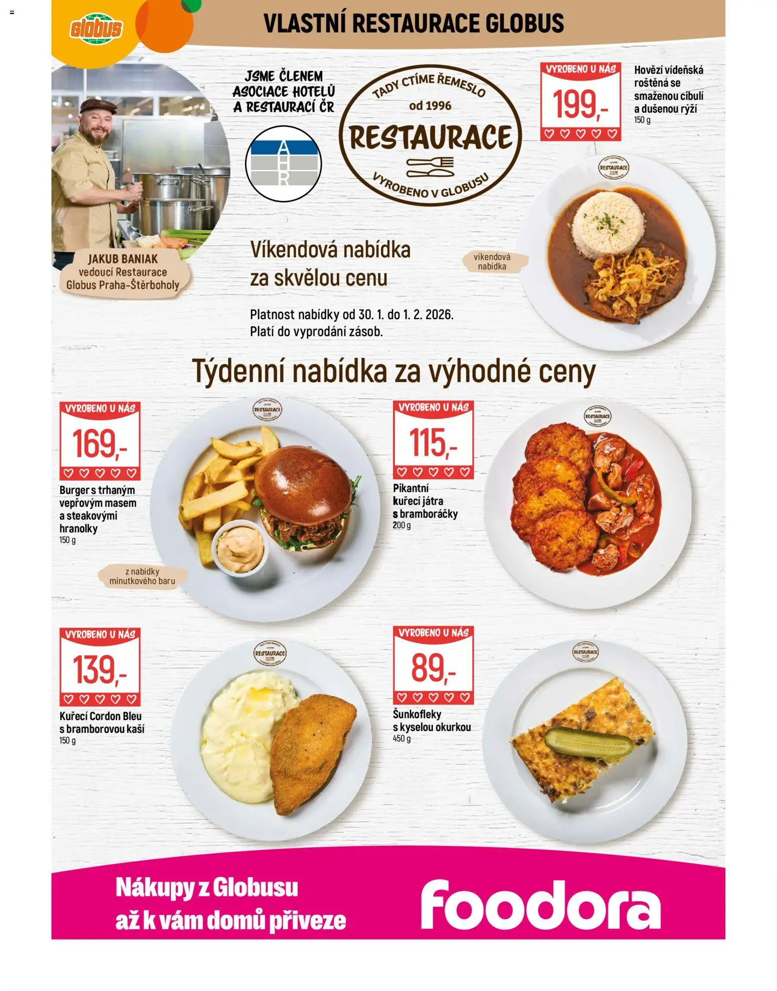 Globus leták - Praha-Štěrboholy od 28.01.2026 | Strana: 7 | Produkty: Burger, Hovězí, Hranolky, Kuřecí Játra