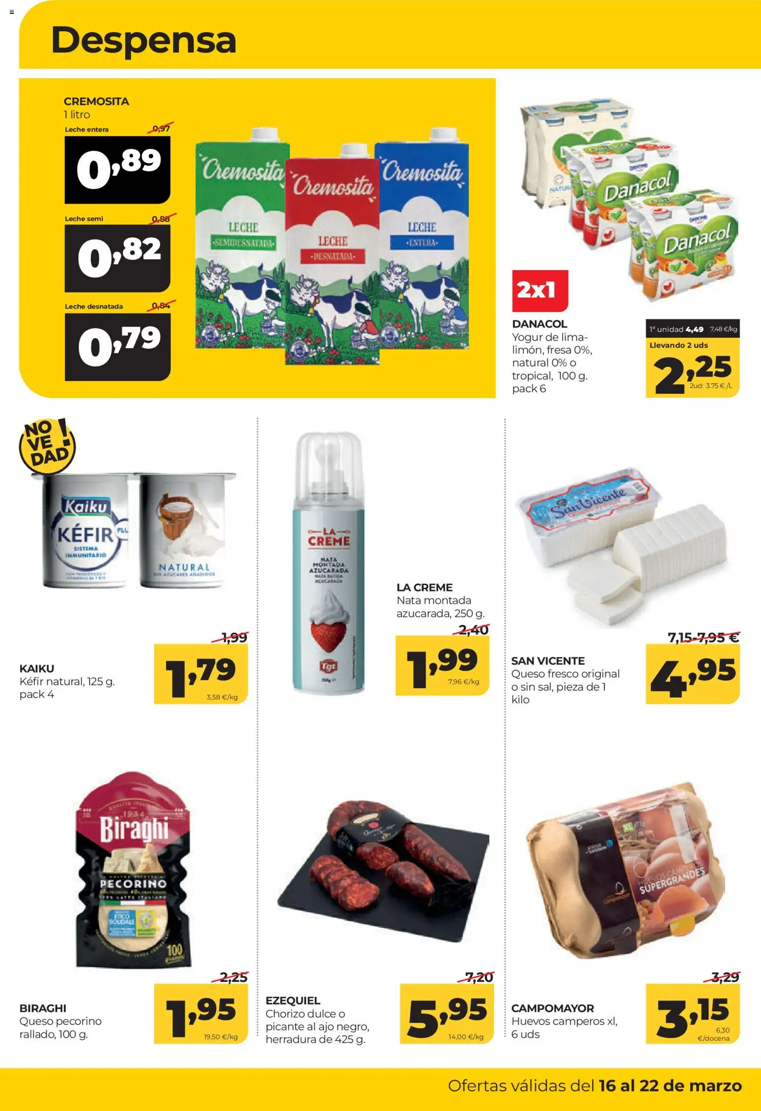 Alimerka folleto Castilla y León │ válido desde el 16.03.2026 | Página: 10 | Productos: Leche entera, Lima, Queso, Yogur