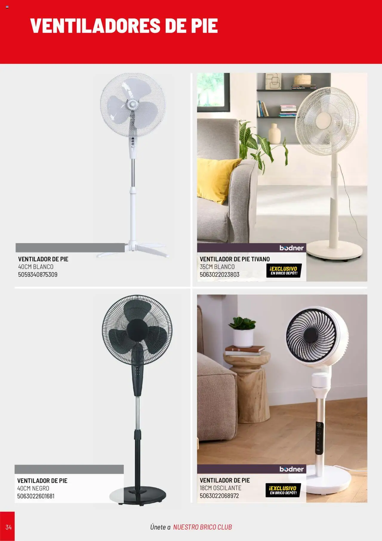 Brico Depôt Catálogo Climatización │ válido desde el 27.06.2025 | Página: 34 | Productos: Ventilador, Ventilador de pie