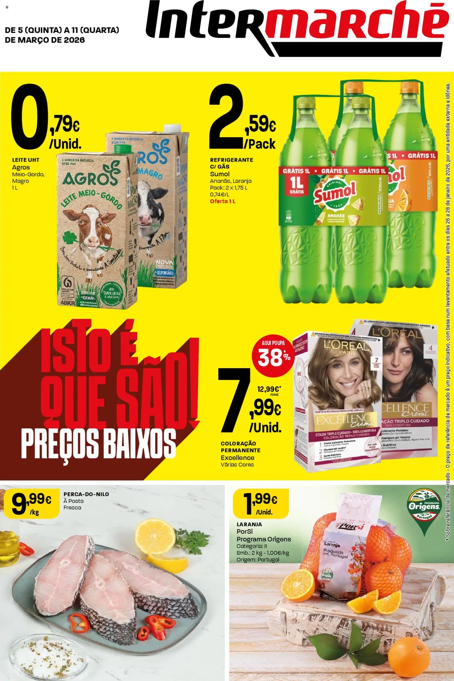 Intermarché folheto │ válido de 05.03.2026 | Página: 1 | Produtos: Refrigerante, Base, Leite, Creme