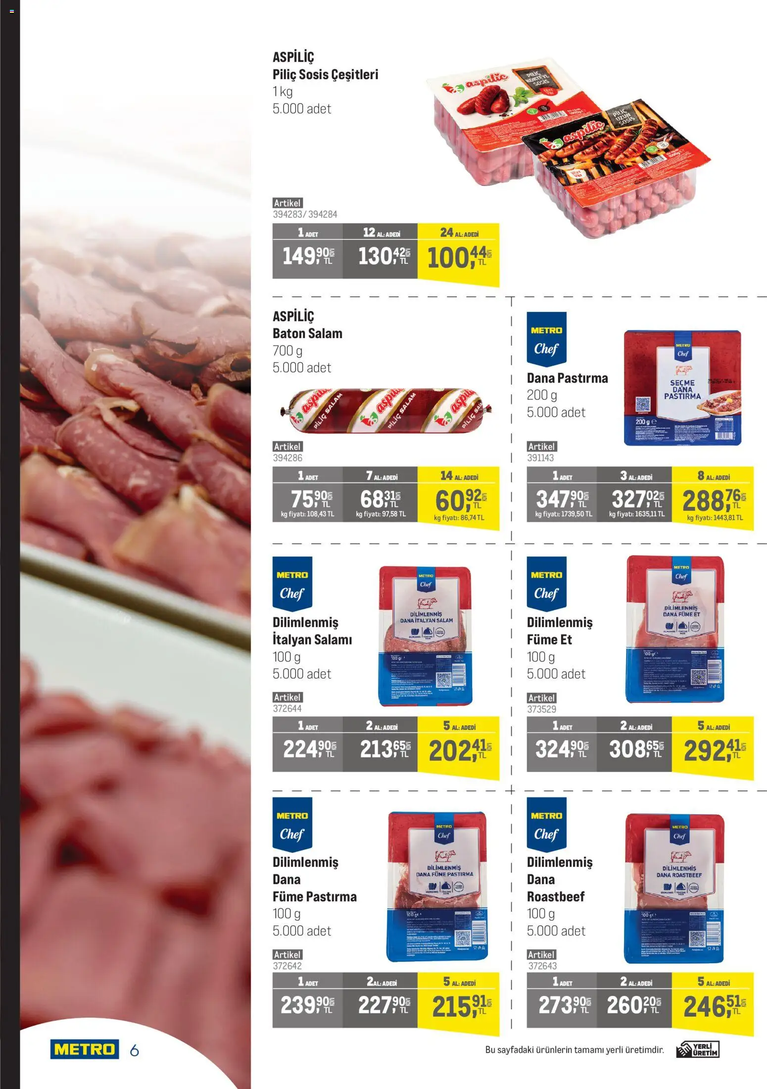 Metro - Şehir Otelleri - 17.12.2025 tarihinden itibaren geçerlidir | Sayfa: 6 | Ürünler: Sosis, Şal, Piliç, Dana füme