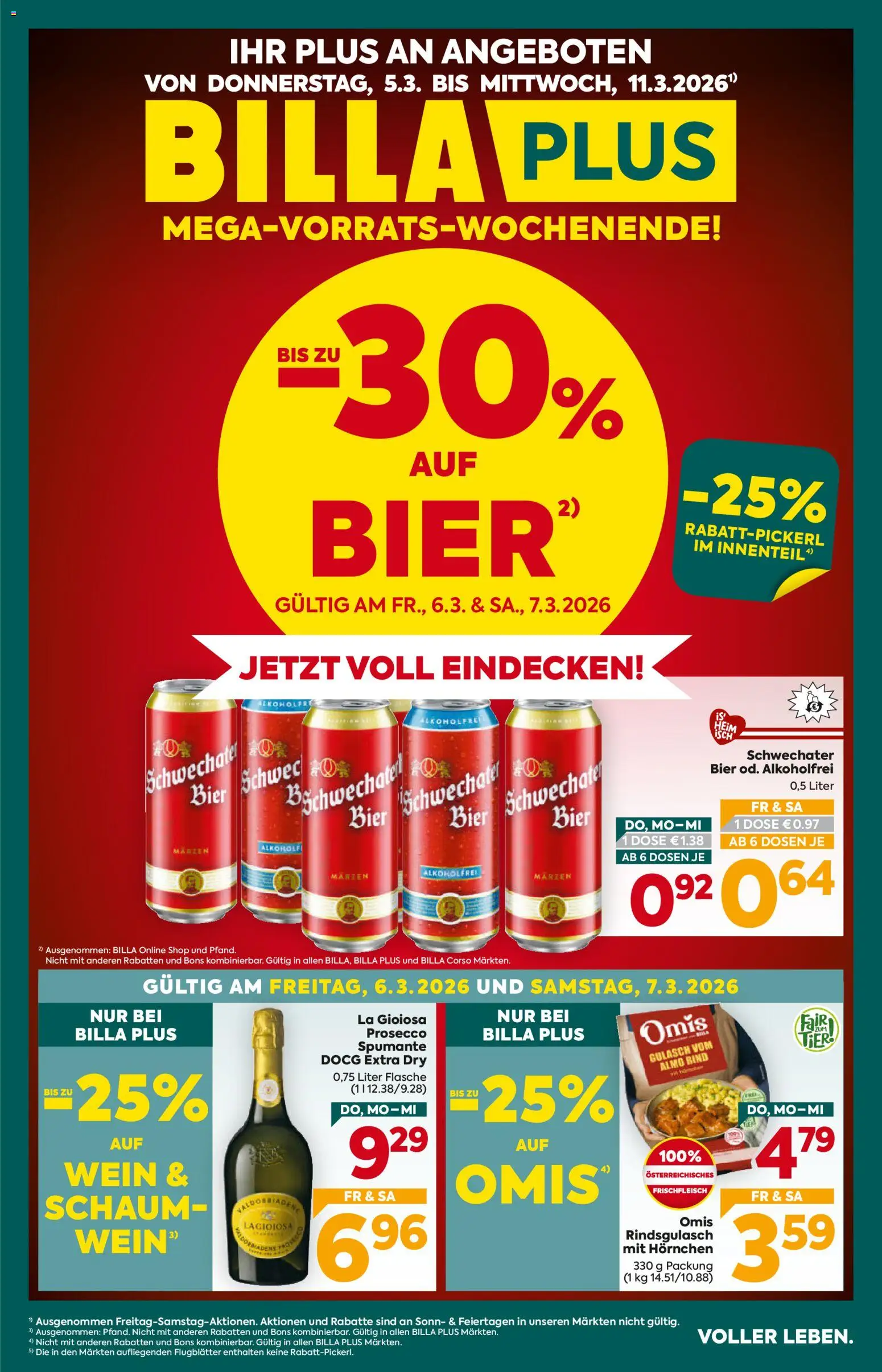 Billa Plus Flugblatt gültig ab 05.03.2026 | Seite: 1 | Produkte: Wein, Bier