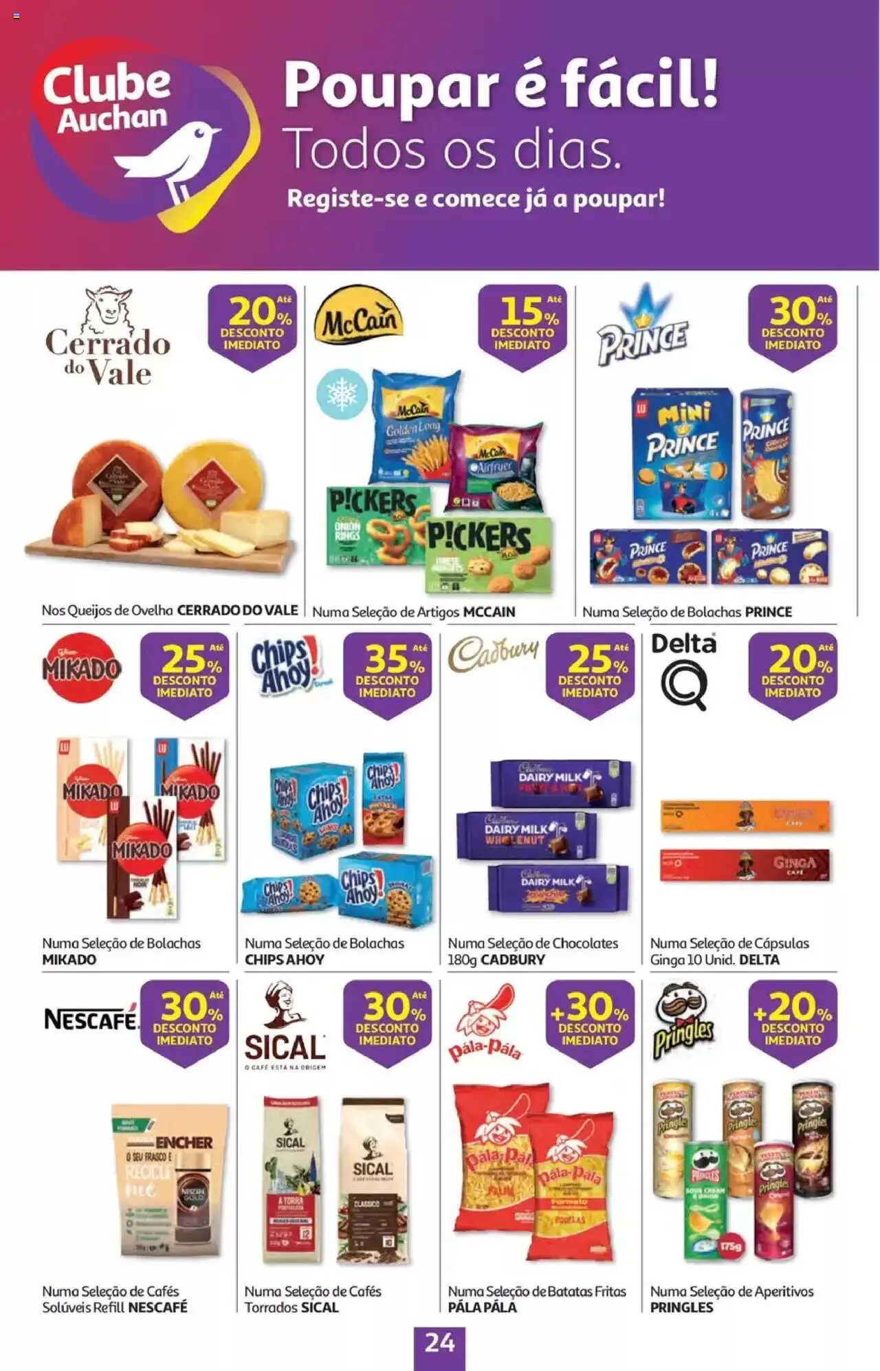Auchan - Folheto Viagem e Praia │ válido de 02.06.2025 | Página: 24 | Produtos: Bolachas, Chocolates, Café, Batatas fritas