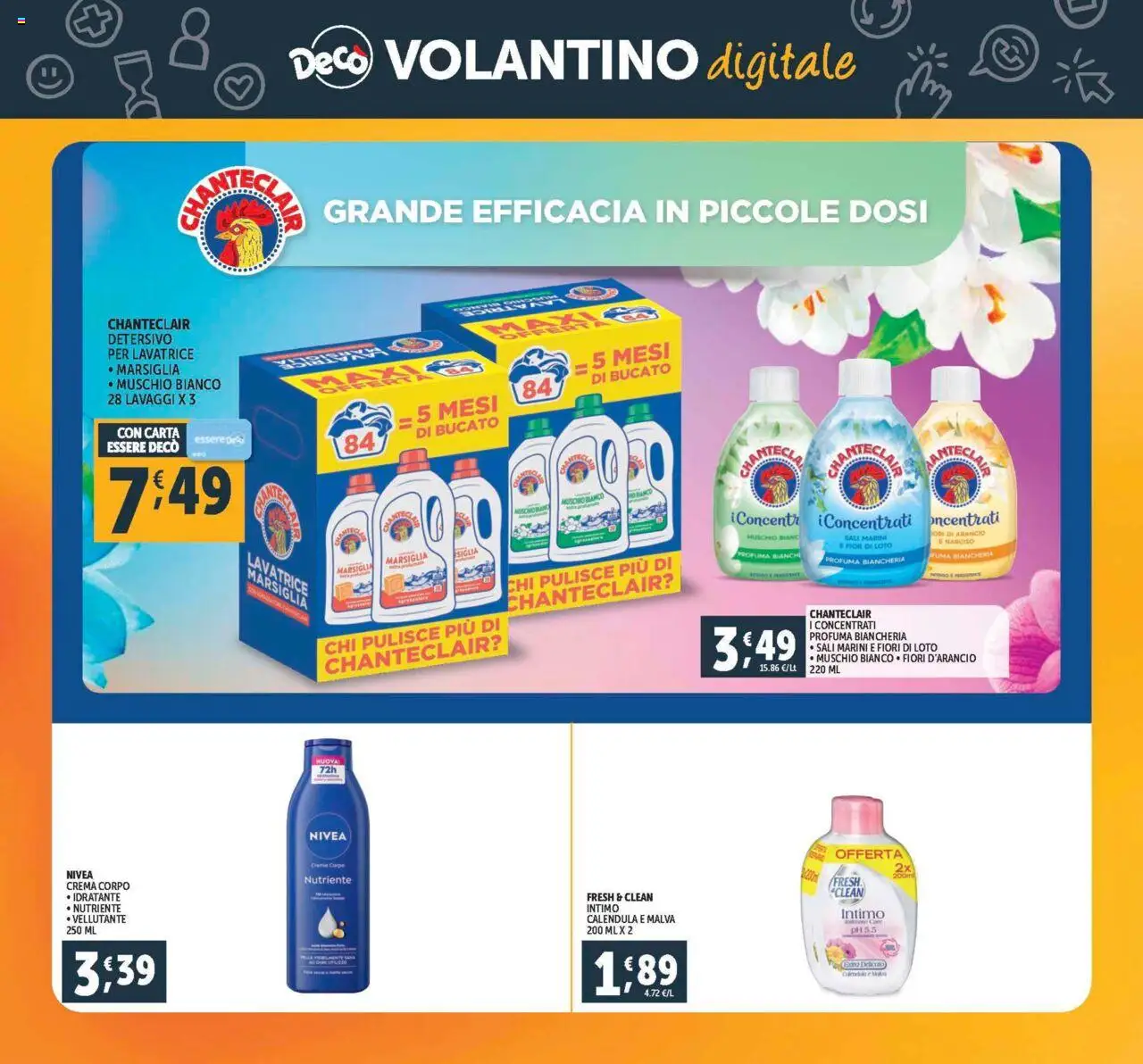 Volantino Decò del 08.08.2025 | Pagina: 30 | Prodotti: Crema, Intimo, Lavatrice