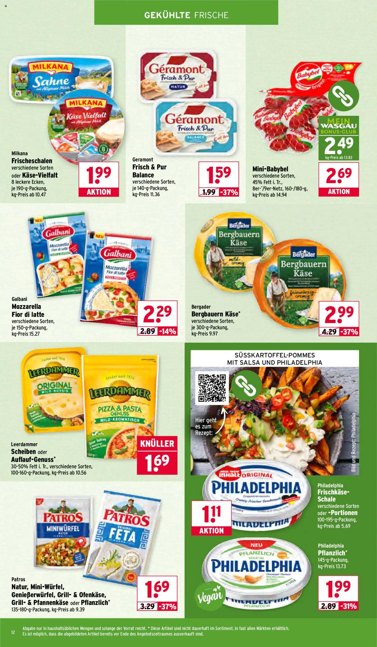 Wasgau Prospekt 	 – gültig ab 12.01.2026 | Seite: 12 | Produkte: Grill, Feta, Leerdammer, Frischkase