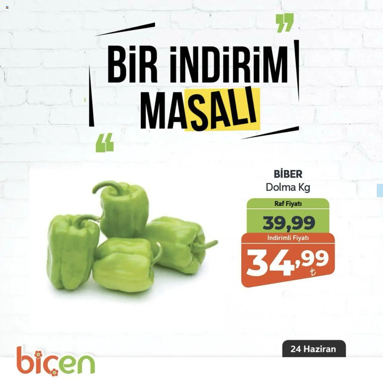 Biçen Market  Bir İndirim MaSali - 24.06.2025 tarihinden itibaren geçerlidir | Sayfa: 16 | Ürünler: Raf, Biber