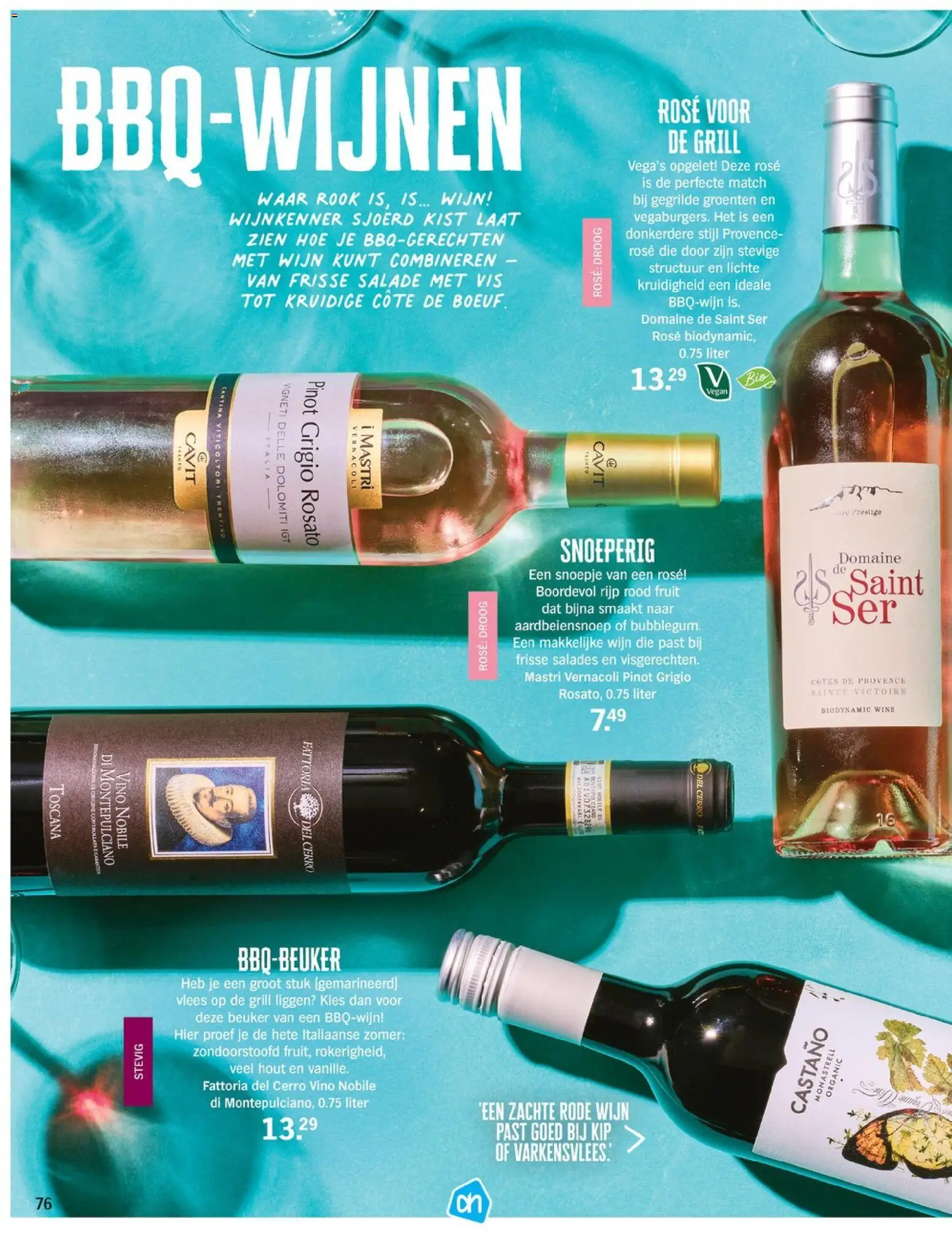 {H1} | Pagina: 76 | Producten: Wijn, Kisperec, Salades, Kip