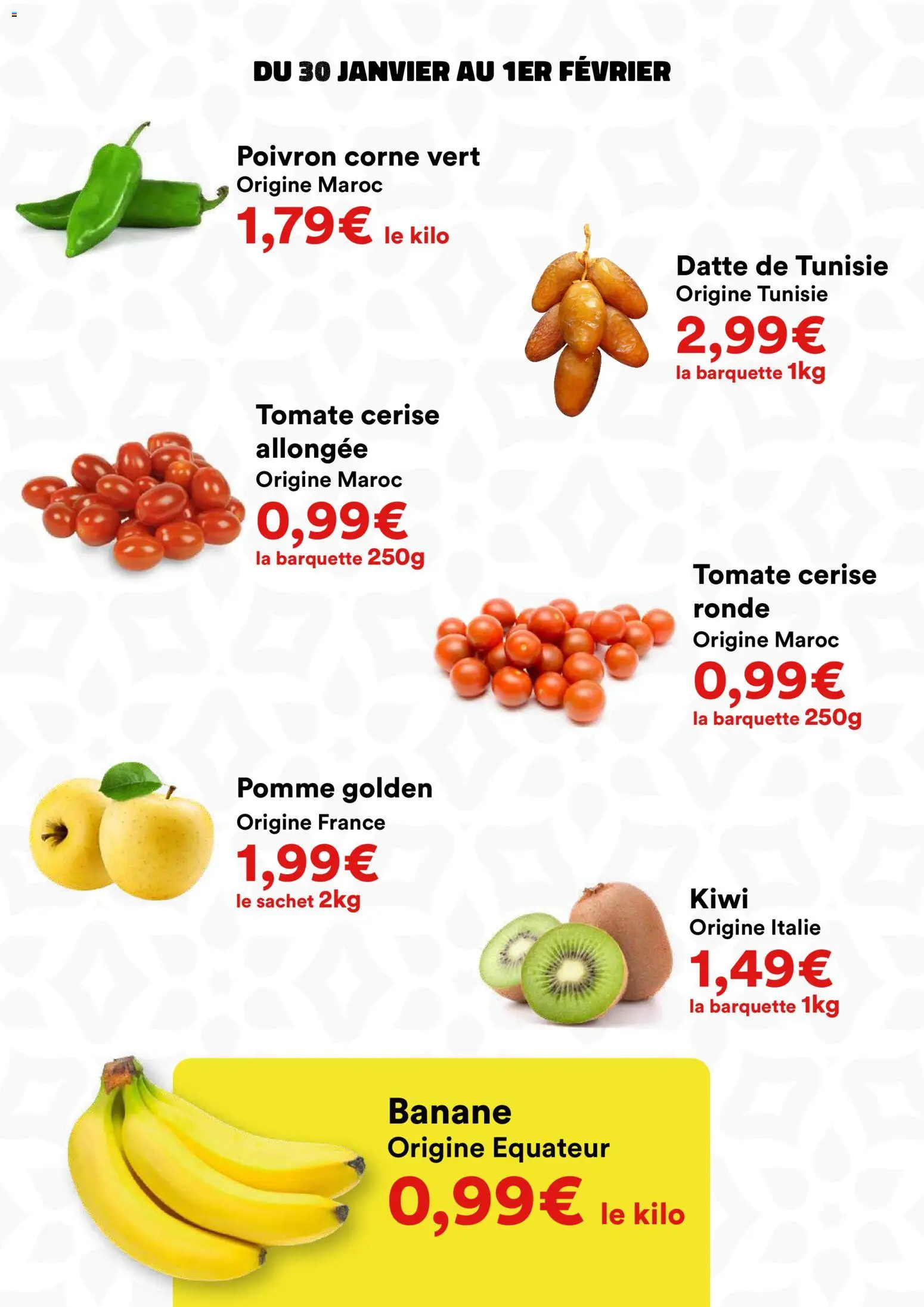 {H1} | Page: 3 | Produits: Pomme, Poivron, Banane, Kiwi