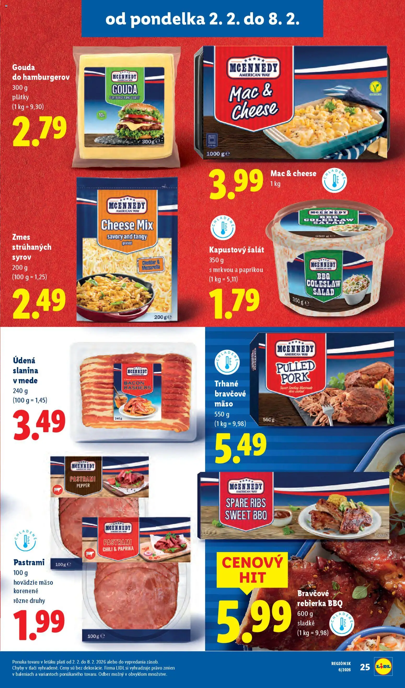 Nové Lidl akcie – leták je platný od 02.02.2026 | Strana: 29 | Produkty: Gouda, Hovädzie mäso, Mozzarella, Bravčové mäso