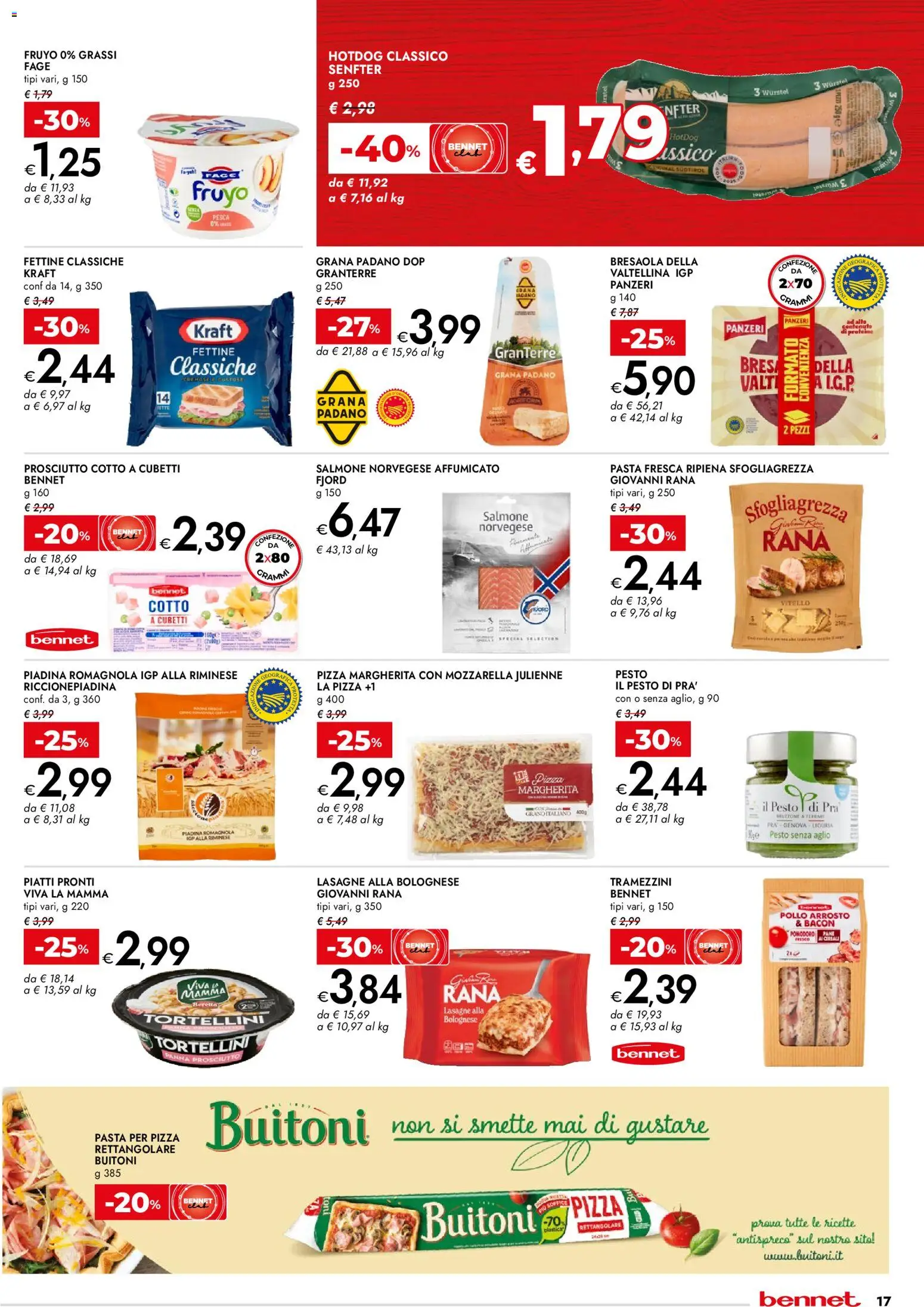 Volantino bennet del 07.04.2026 | Pagina: 17 | Prodotti: Panna, Mozzarella, Aglio, Vitello