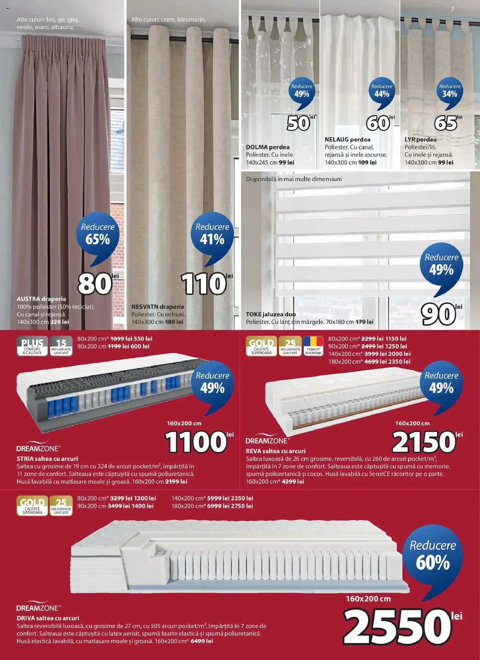 Noul catalog JYSK – valabil de la 01.01.2026 | Pagină: 7 | Produse: Memorie, Saltea, Perdea, Türk kahvesi öğütme değirmeni