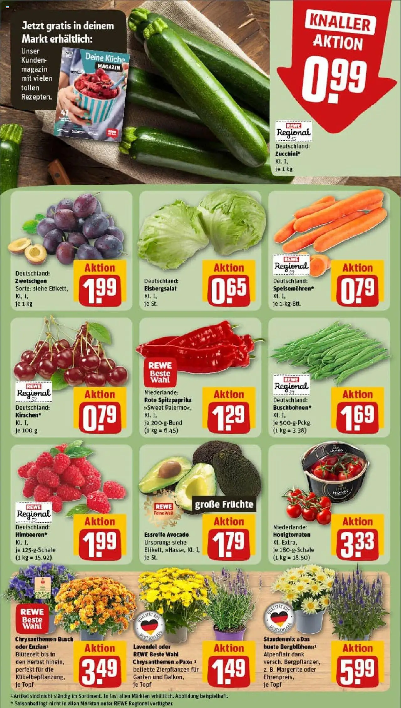 Rewe prospekt Lübeck	 - gültig ab dem 20.07.2025 | Seite: 7 | Produkte: Küche, Zwetschgen, Eisbergsalat, Lavendel