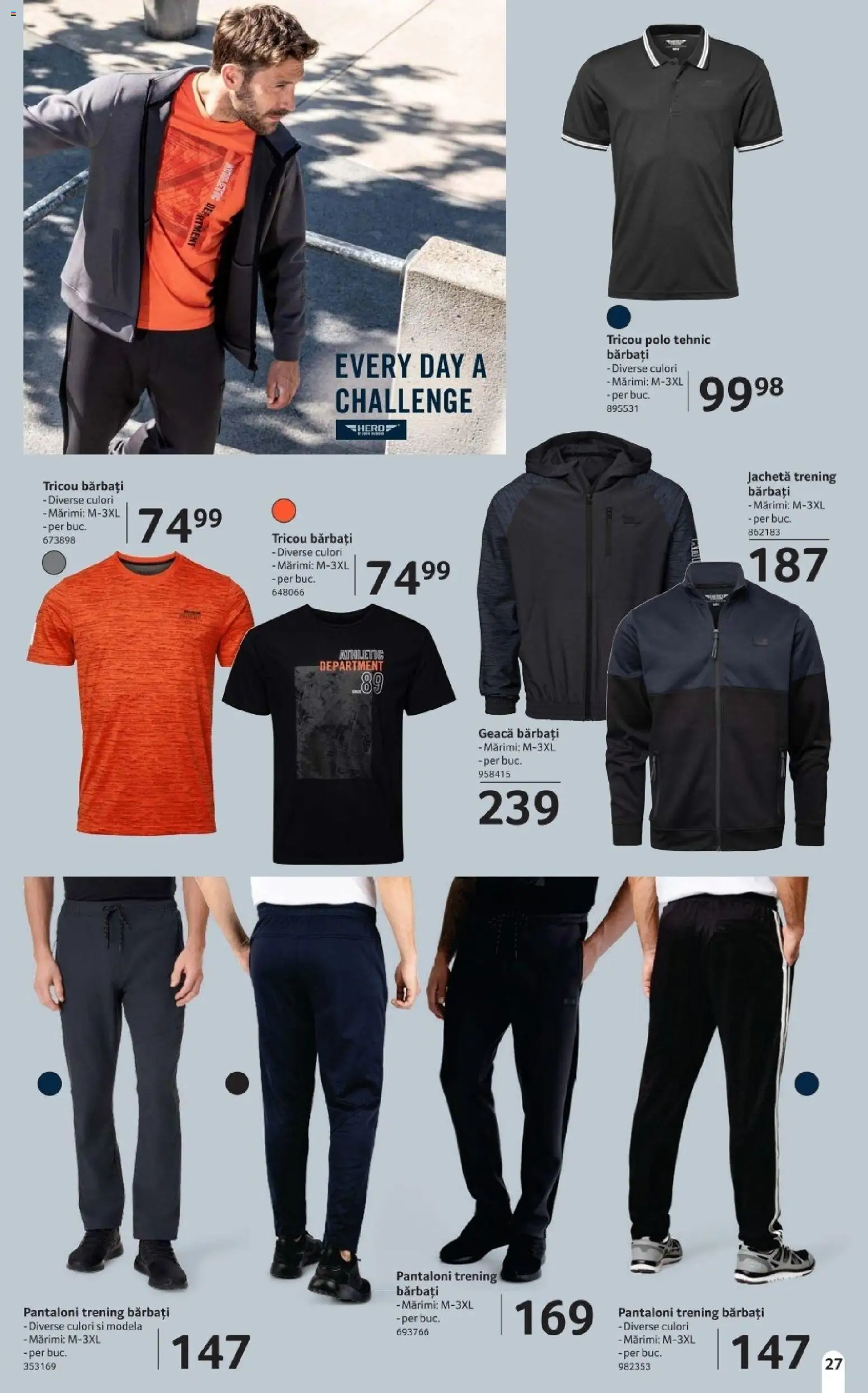 Noul catalog Selgros – valabil de la 20.03.2026 | Pagină: 27 | Produse: Jachetă, Deri ve Tüy Bakımı, Tricou, Pantaloni