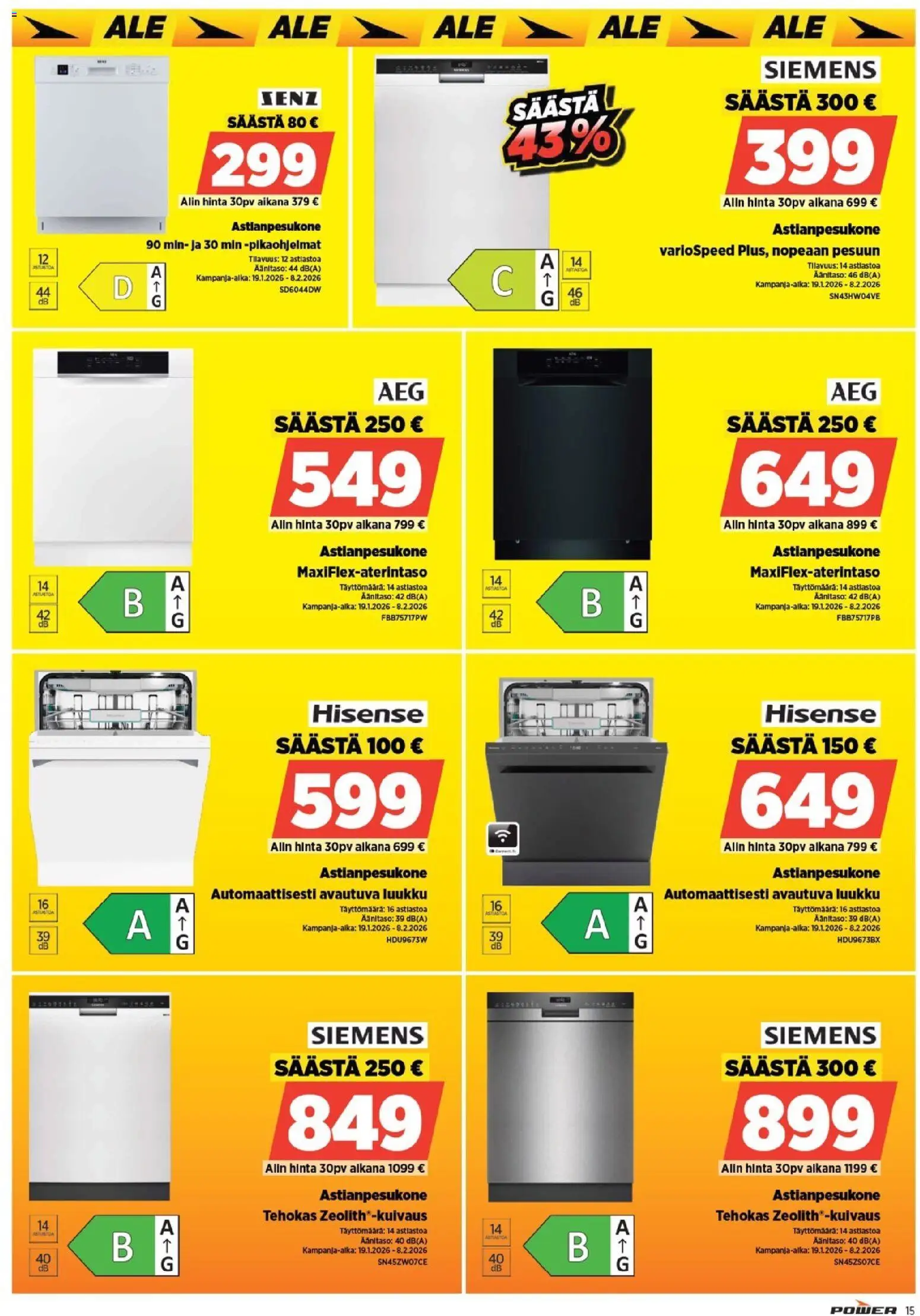 Power tarjoukset – voimassa 19.01.2026 alkaen | Sivu: 18 | Tuotteet: Astianpesukone