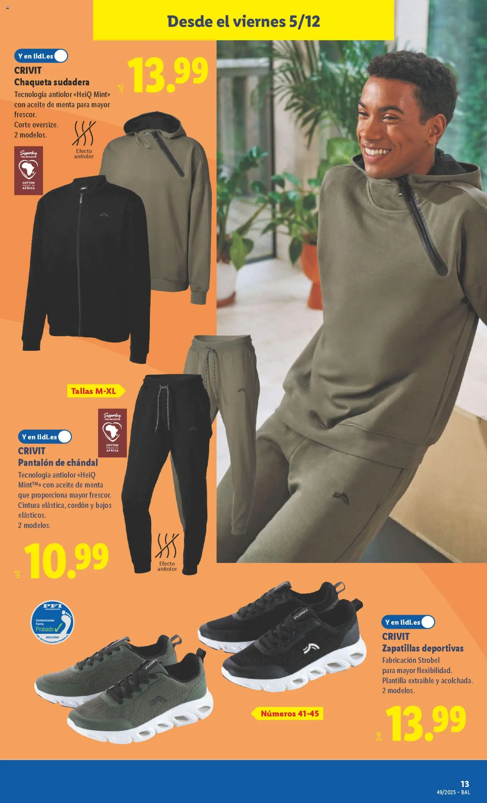 Lidl folleto de bazar │ válido desde el 01.12.2025 | Página: 35 | Productos: Chaqueta, Aceite, Zapatillas, Pantalón de chándal