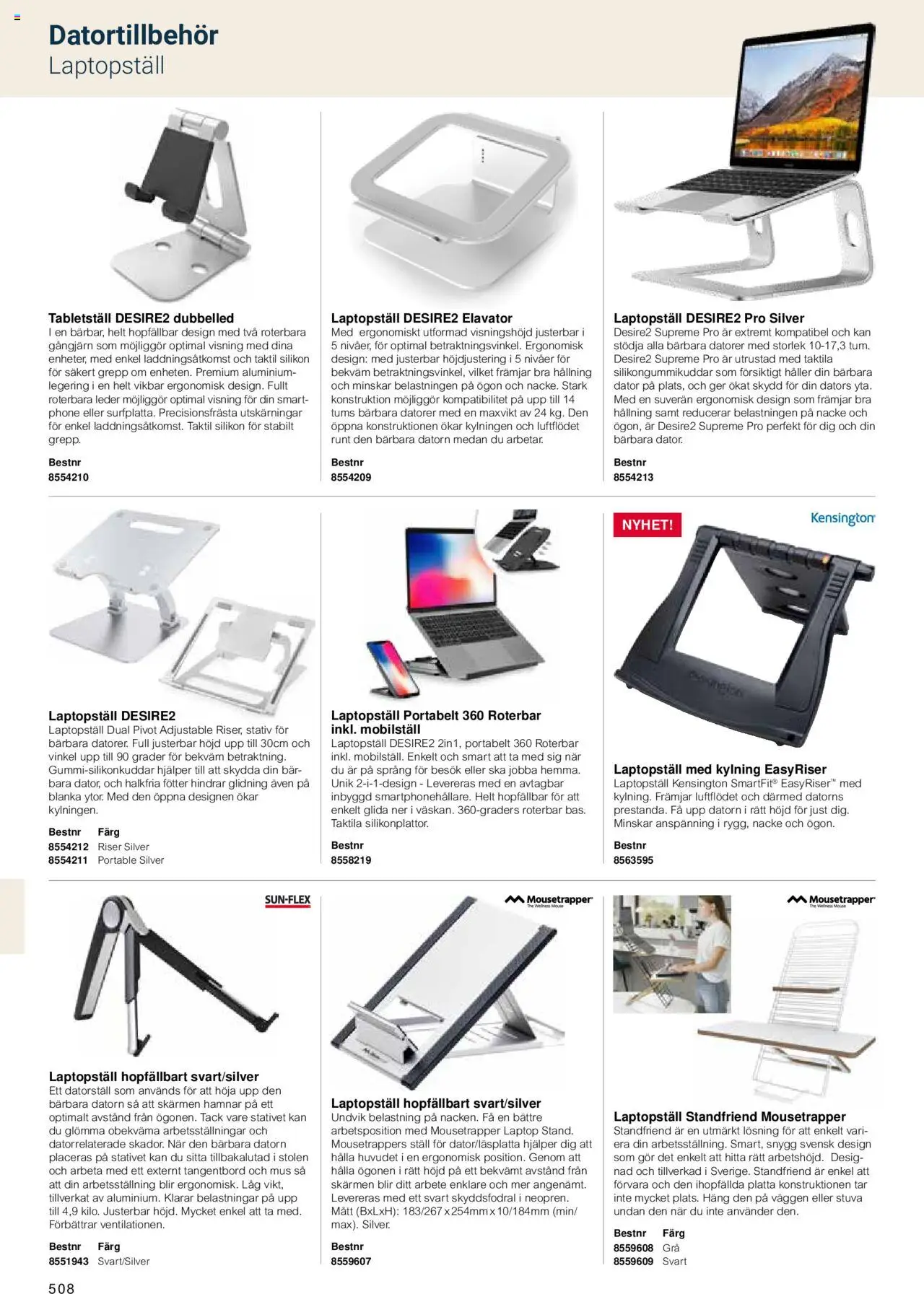 Office Depot reklamblad aktuell från 15.02.2024 | Sida: 510 | Produkter: Laptopställ, Dator, Mus, Tangentbord