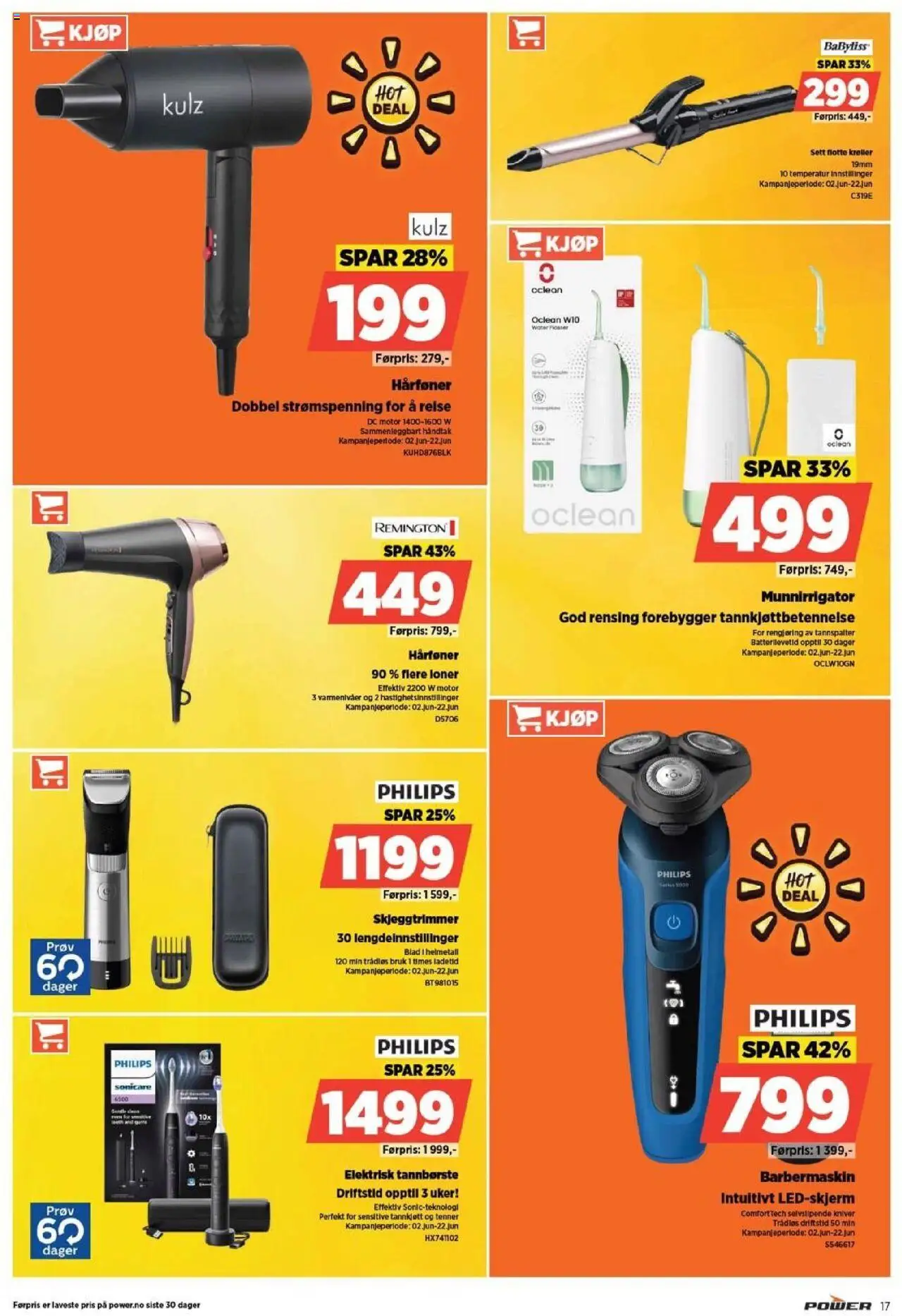  | Side: 17 | Produkter: Tannbørste, Skjeggtrimmer, Hårføner, Elektrisk tannbørste