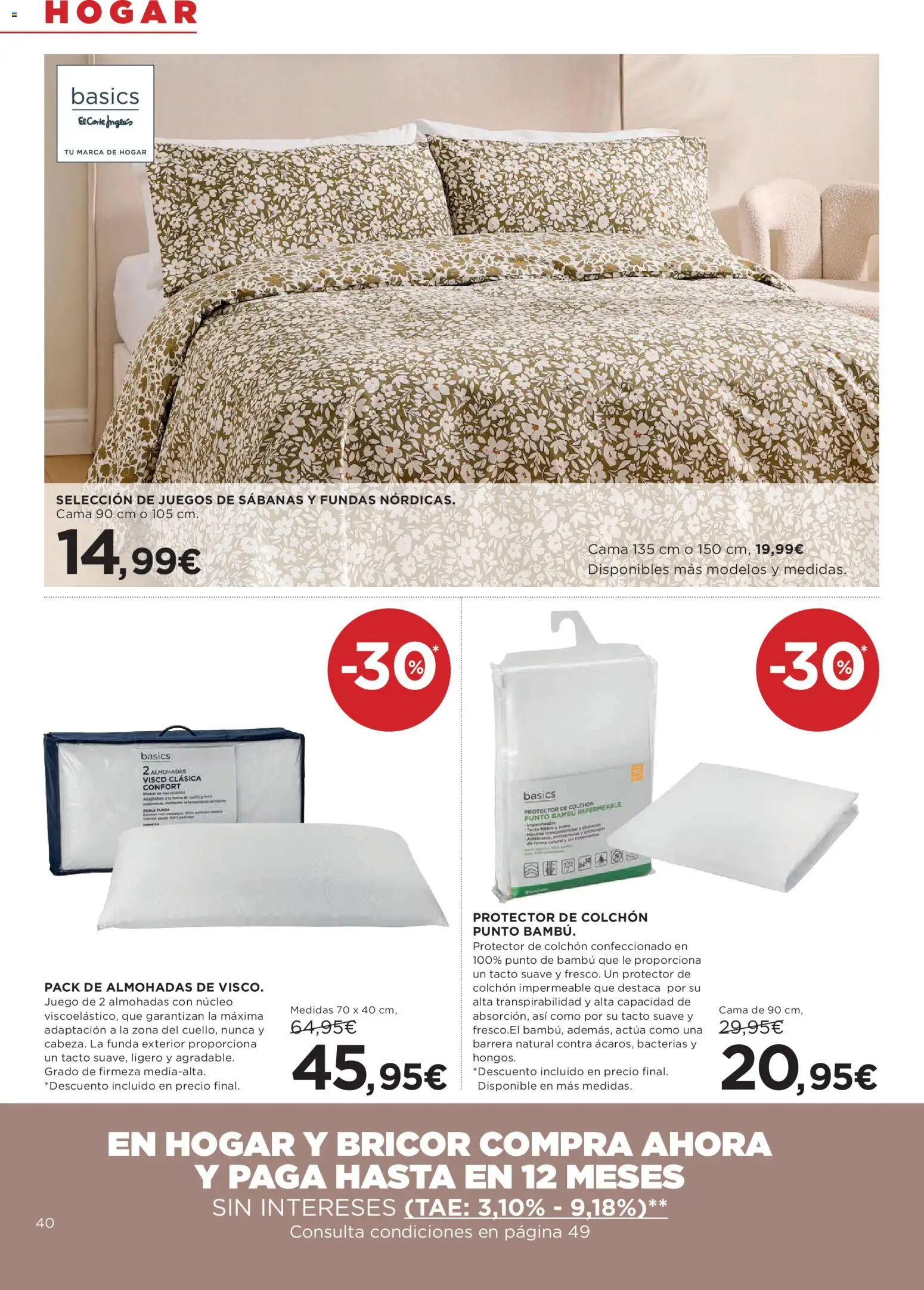 Hipercor catálogo │ válido desde el 25.03.2026 | Página: 40 | Productos: Colchon, Funda, Cama