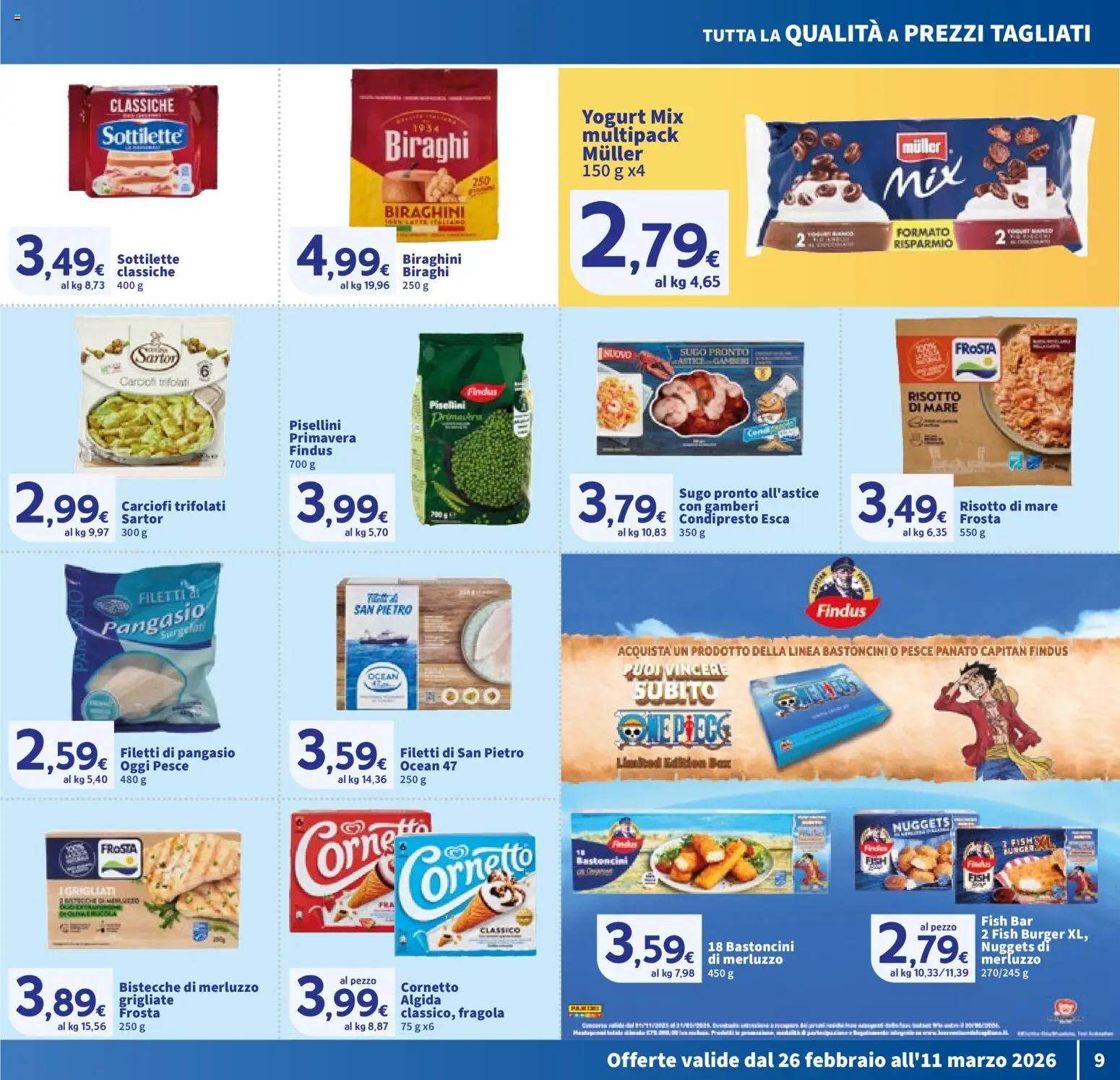 Volantino SIGMA del 26.02.2026 | Pagina: 9 | Prodotti: Yogurt, Merluzzo, Nuggets, Sugo
